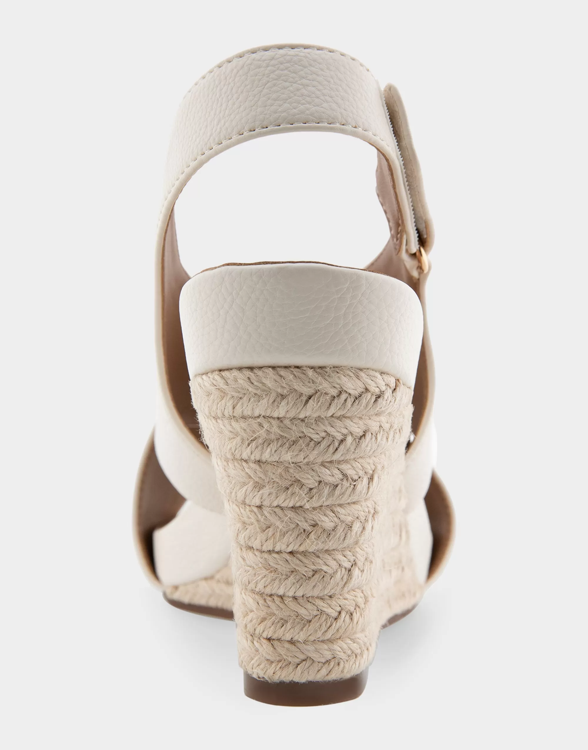 Aerosoles Wide Width Sandals | Dress*Comfortable Women's Crisscross Velcro Back Footbed Wedge Sandal in Eggnog Faux Leather Faux Suede