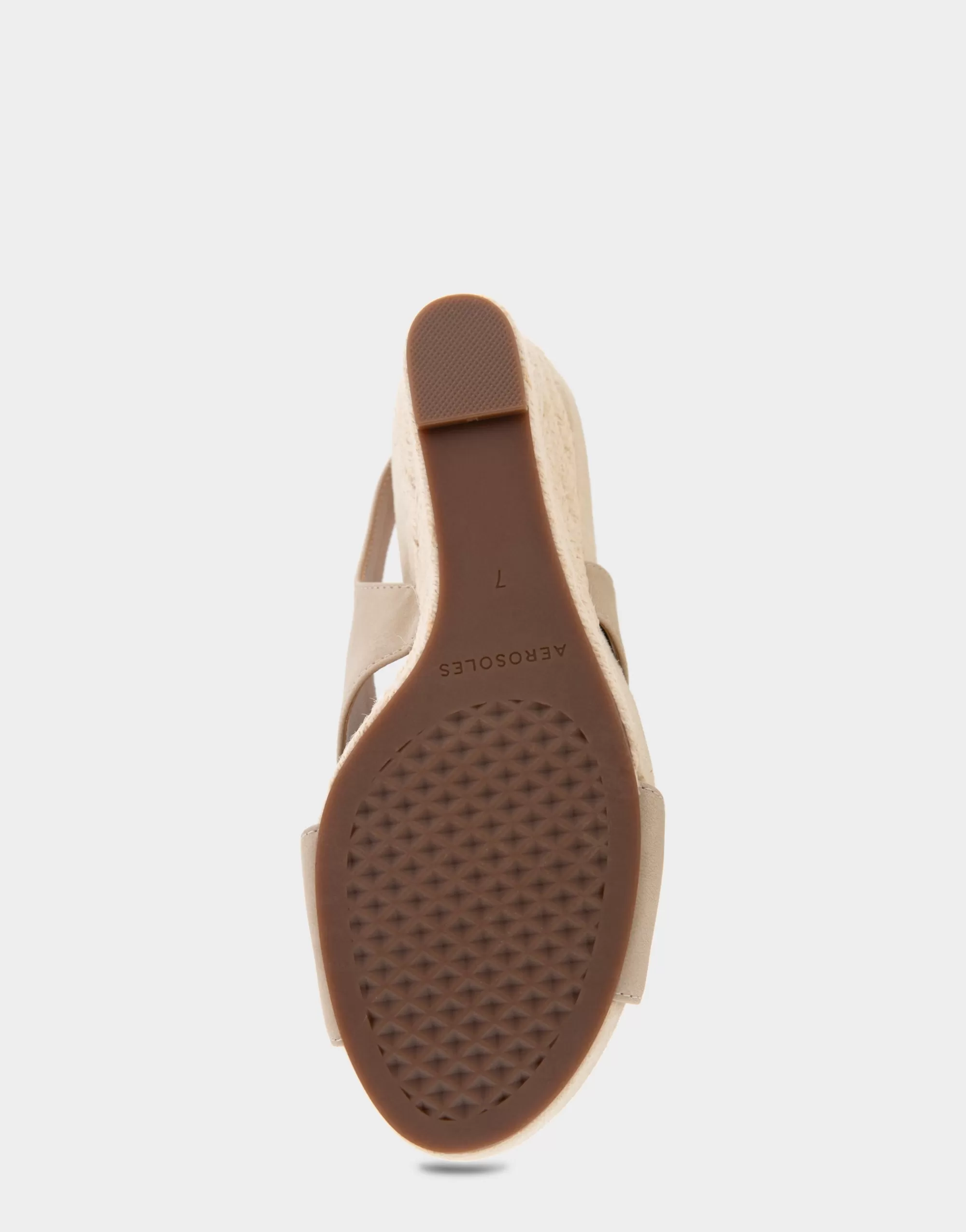 Aerosoles Wide Width Sandals | Dress*Comfortable Women's Crisscross Velcro Back Footbed Wedge Sandal in Pale Khaki Faux Leather Faux Suede