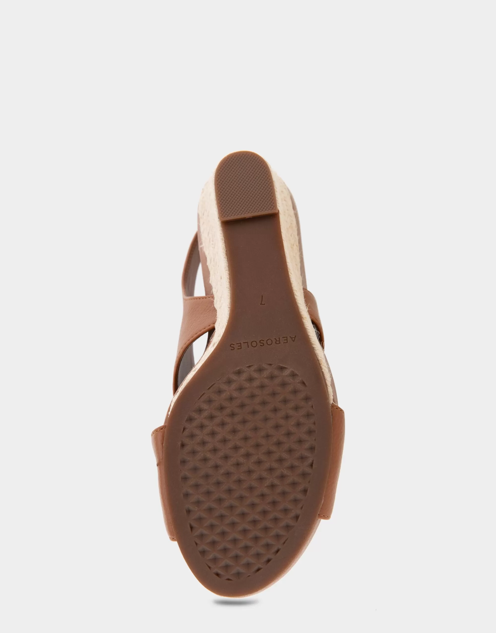 Aerosoles Wide Width Sandals | Dress*Comfortable Women's Crisscross Velcro Back Footbed Wedge Sandal in Tan Faux Leather