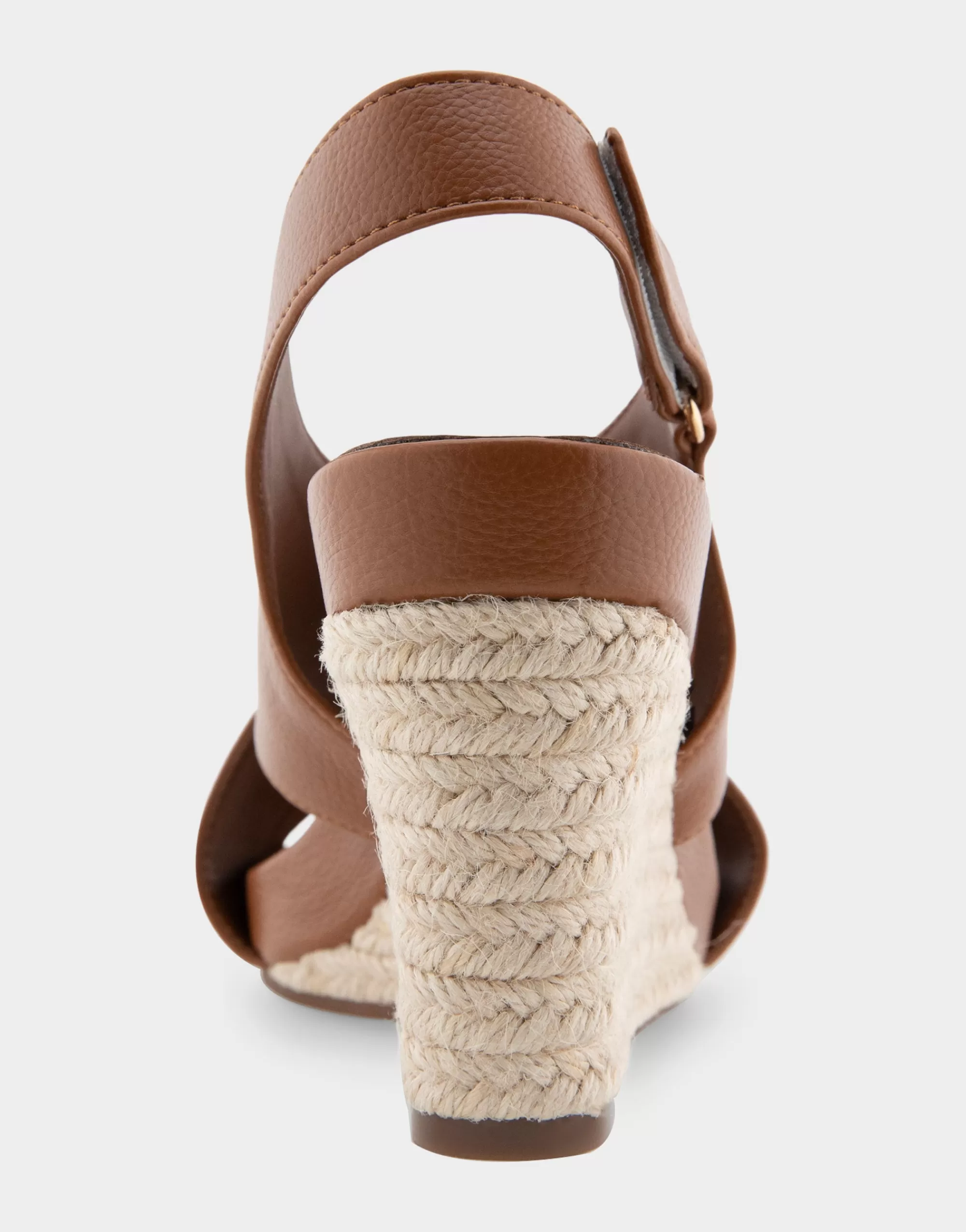 Aerosoles Wide Width Sandals | Dress*Comfortable Women's Crisscross Velcro Back Footbed Wedge Sandal in Tan Faux Leather