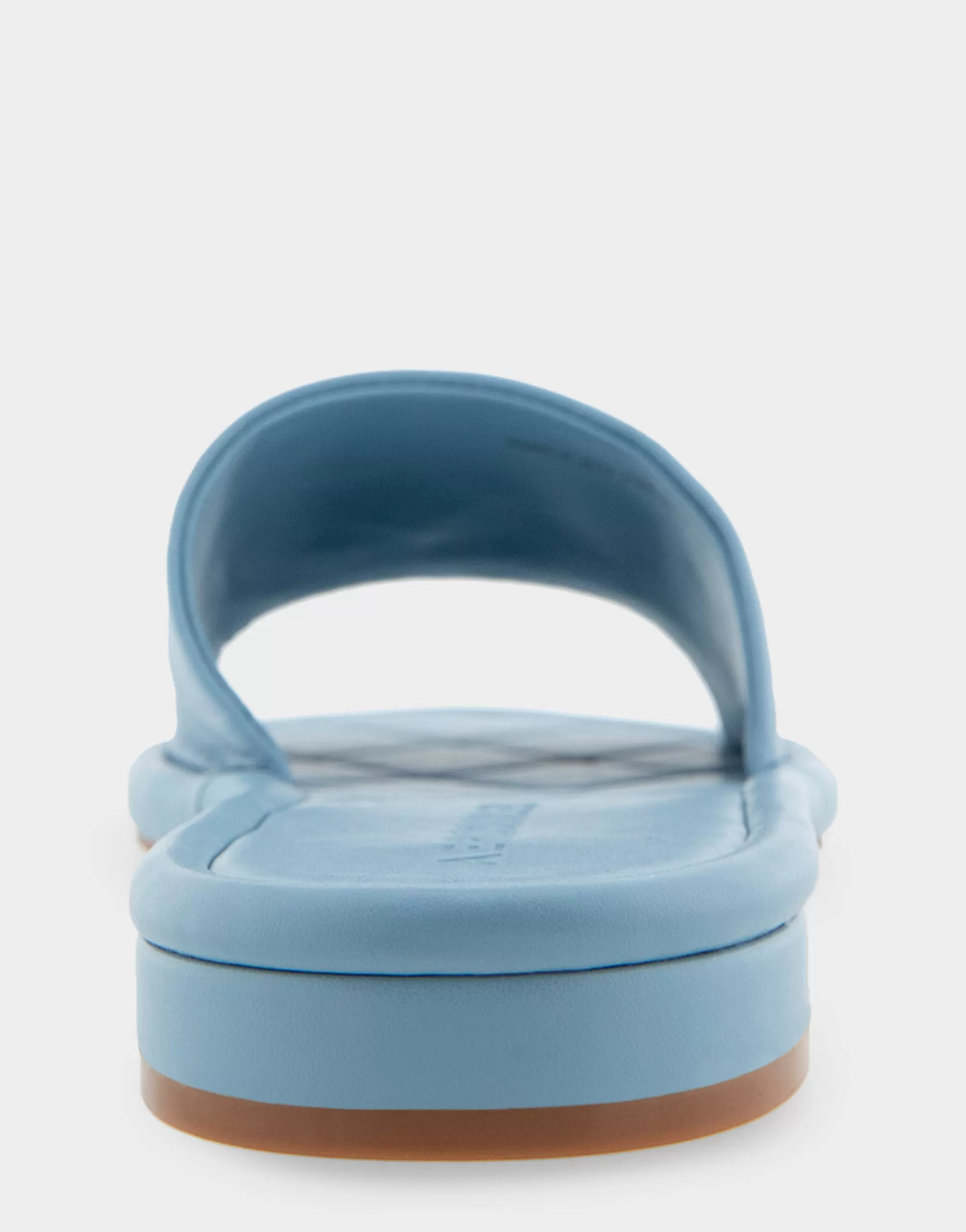 Aerosoles Slides | Flats*Comfortable Women's Debossed Chain Link Slide Sandal in Dusty Blue Leather
