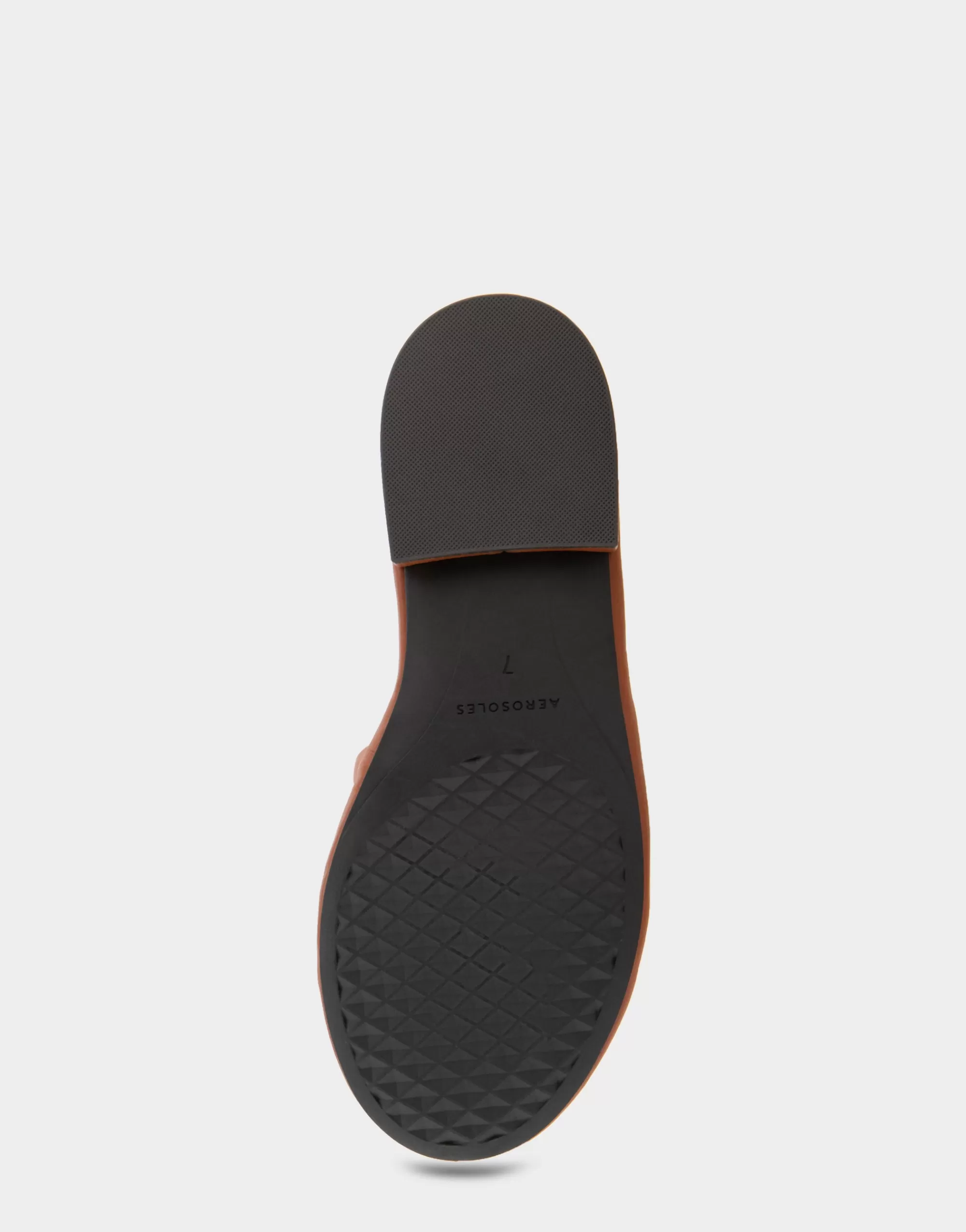 Aerosoles Slides | Flats*Comfortable Women's Debossed Chain Link Slide Sandal in Gingerbread Leather