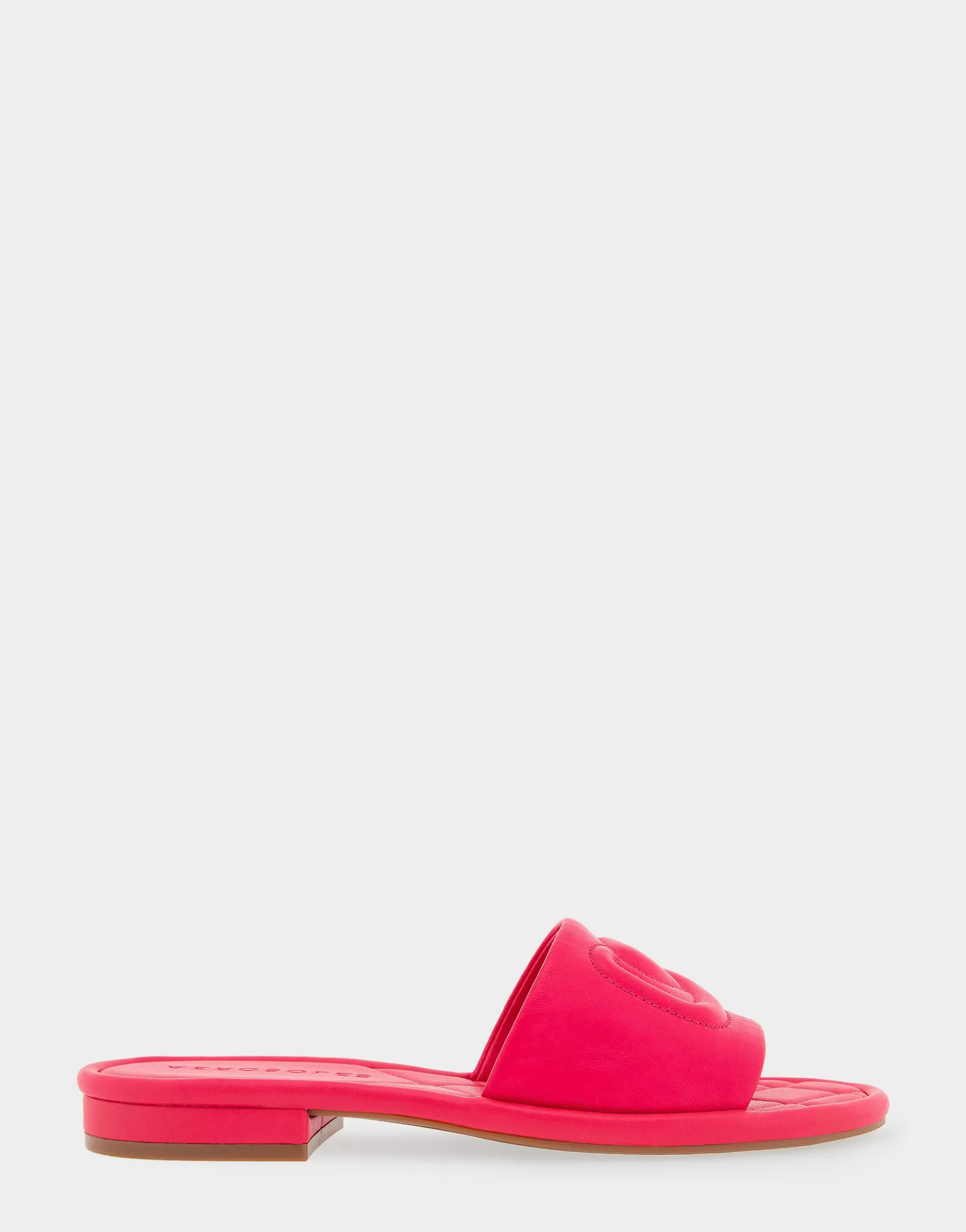 Aerosoles Slides | Flats*Comfortable Women's Debossed Chain Link Slide Sandal in Virtual Pink Leather