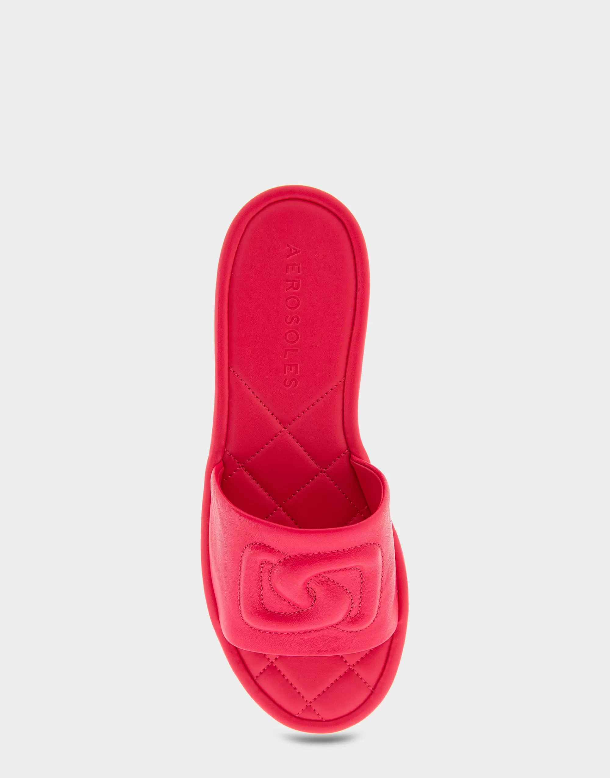 Aerosoles Slides | Flats*Comfortable Women's Debossed Chain Link Slide Sandal in Virtual Pink Leather