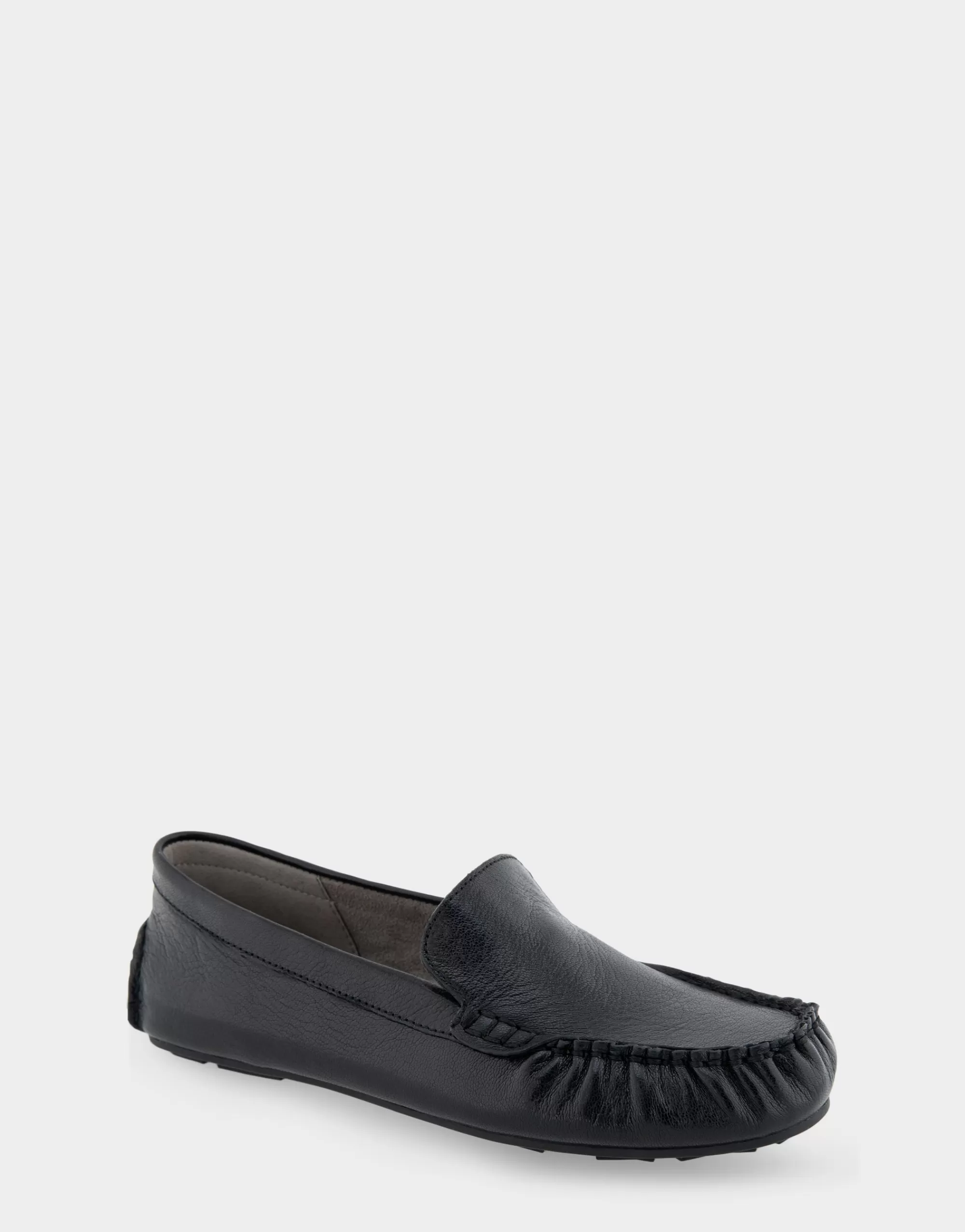 Aerosoles Wide Width Flats | Loafers*Comfortable Women's Driver in Black Leather