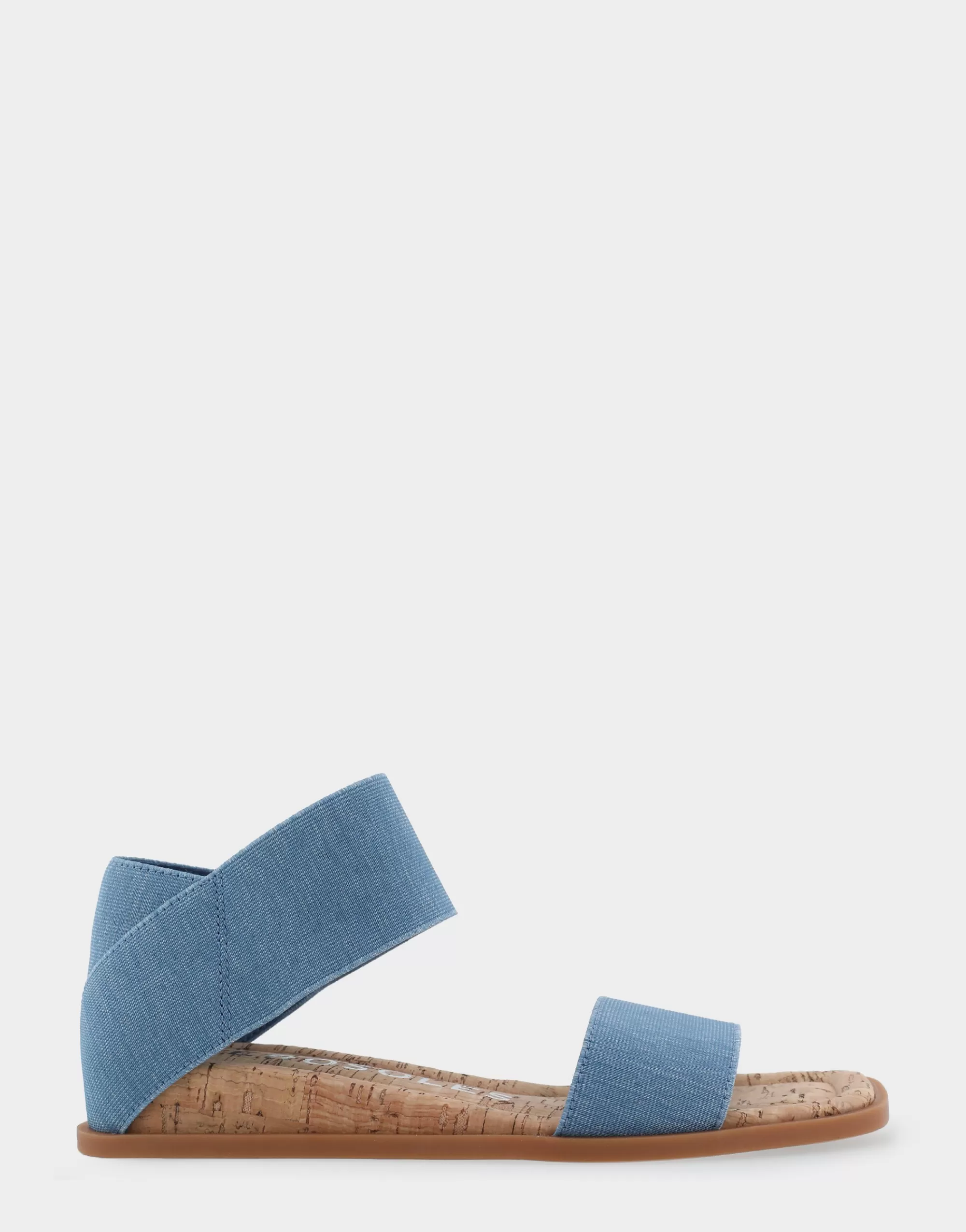 Aerosoles Wide Width Sandals*Comfortable Women's Elastic Banded Mini Wedge Sandal in Denim Fabric Denim Fabric