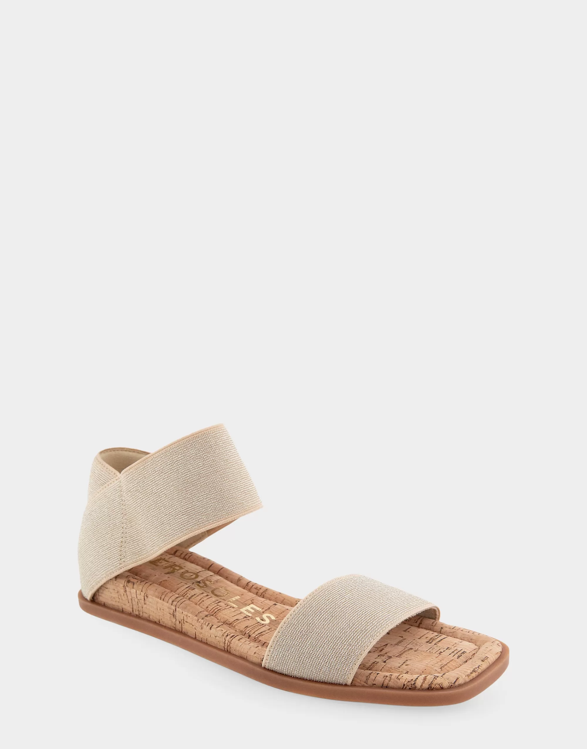Aerosoles Wide Width Sandals*Comfortable Women's Elastic Banded Mini Wedge Sandal in Soft Gold Elastic Fabric