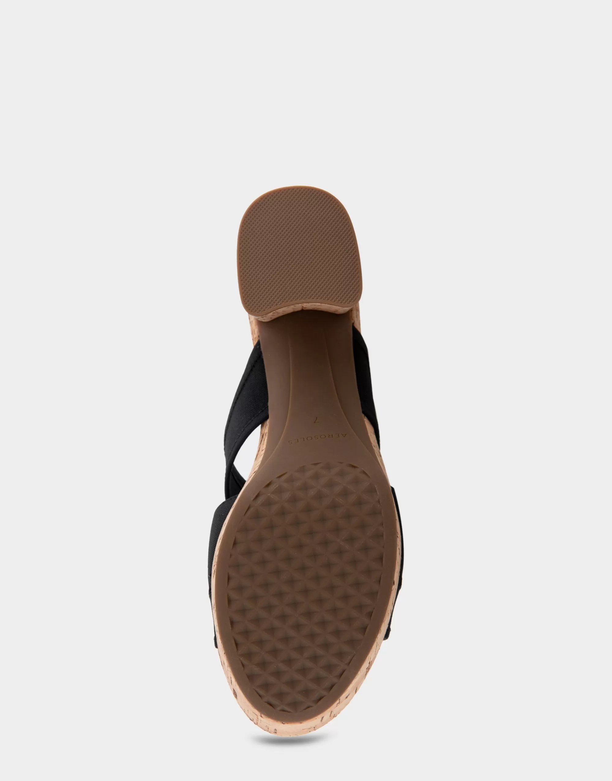 Aerosoles Slides | Platforms*Comfortable Women's Elastic Slide Platform Sandal in Black Elastic Combo Elastic Fabric