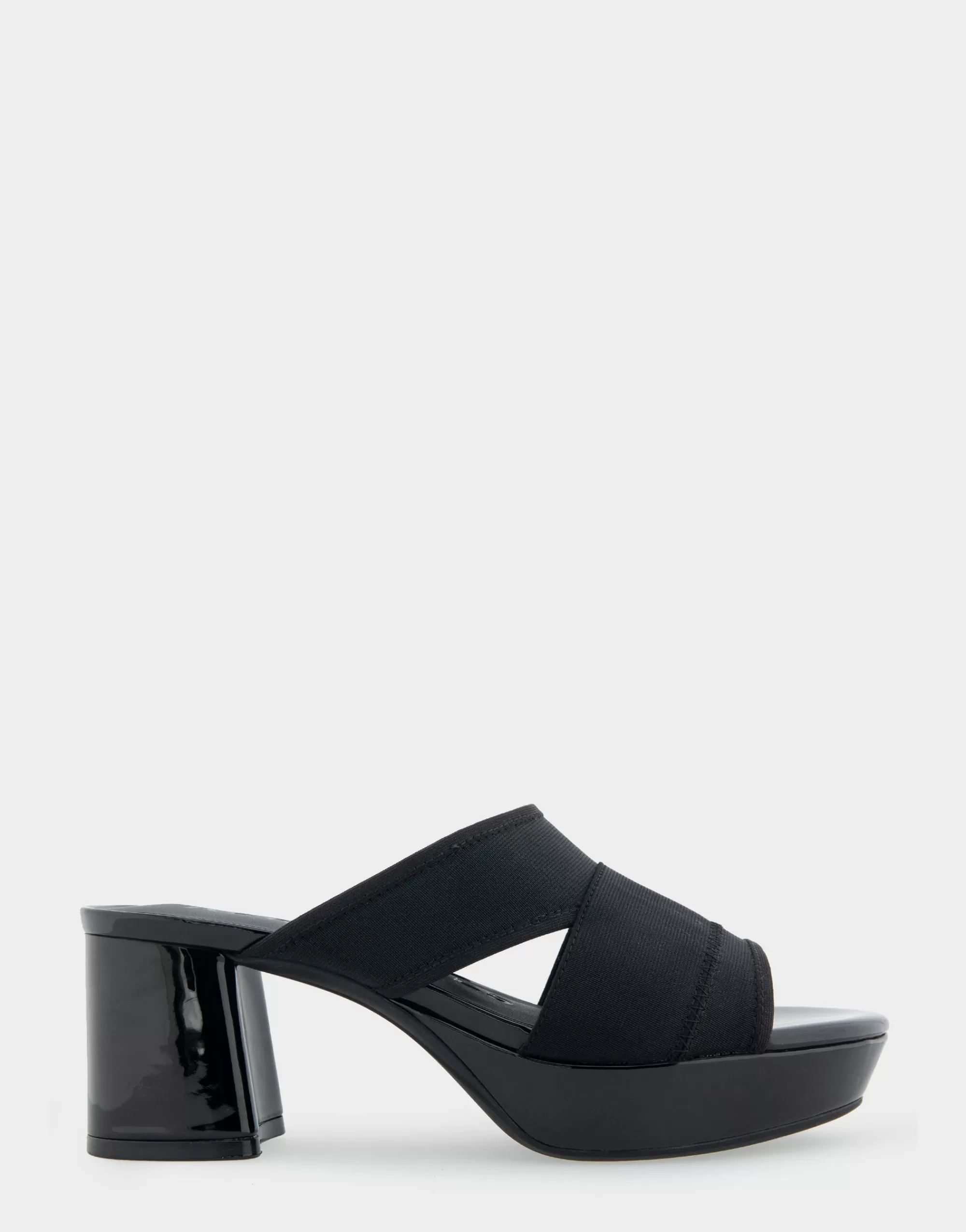 Aerosoles Slides | Platforms*Comfortable Women's Elastic Slide Platform Sandal in Black Elastic Elastic Fabric