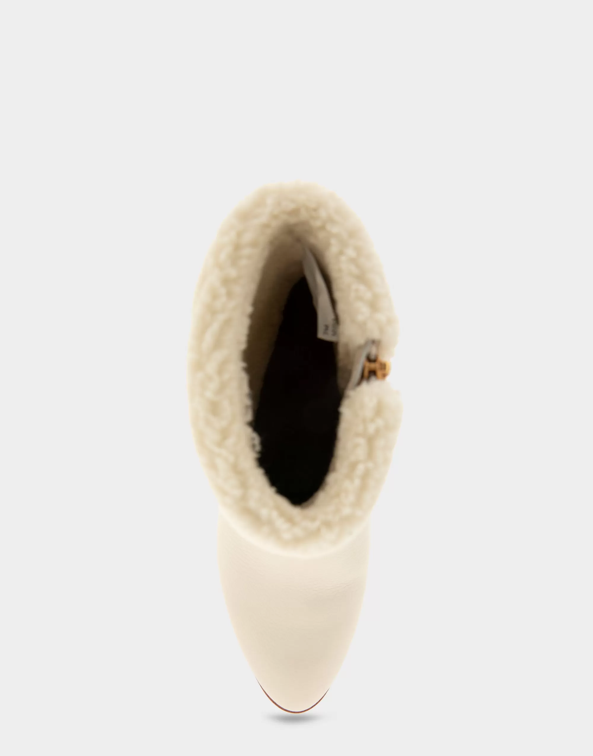 Aerosoles Heeled Boots | Ankle Boots*Comfortable Women's Faux Shearling Cuff Sculpted Wedge Crepe Heel Bootie in Eggnog Pebbled Nubuck Leather