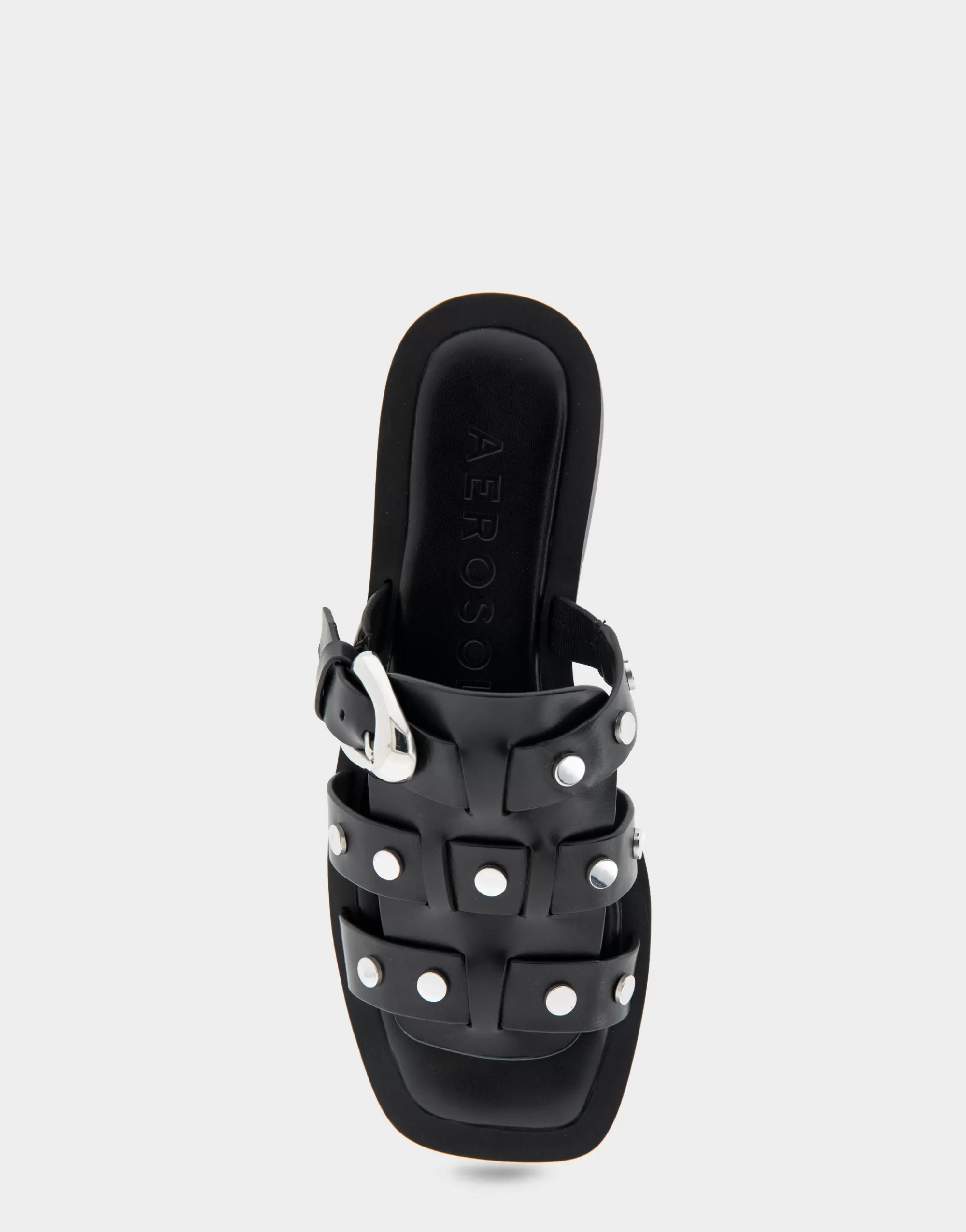 Aerosoles Flats | Slides*Comfortable Women's Fisherman Flat Slide Sandal in Black Leather
