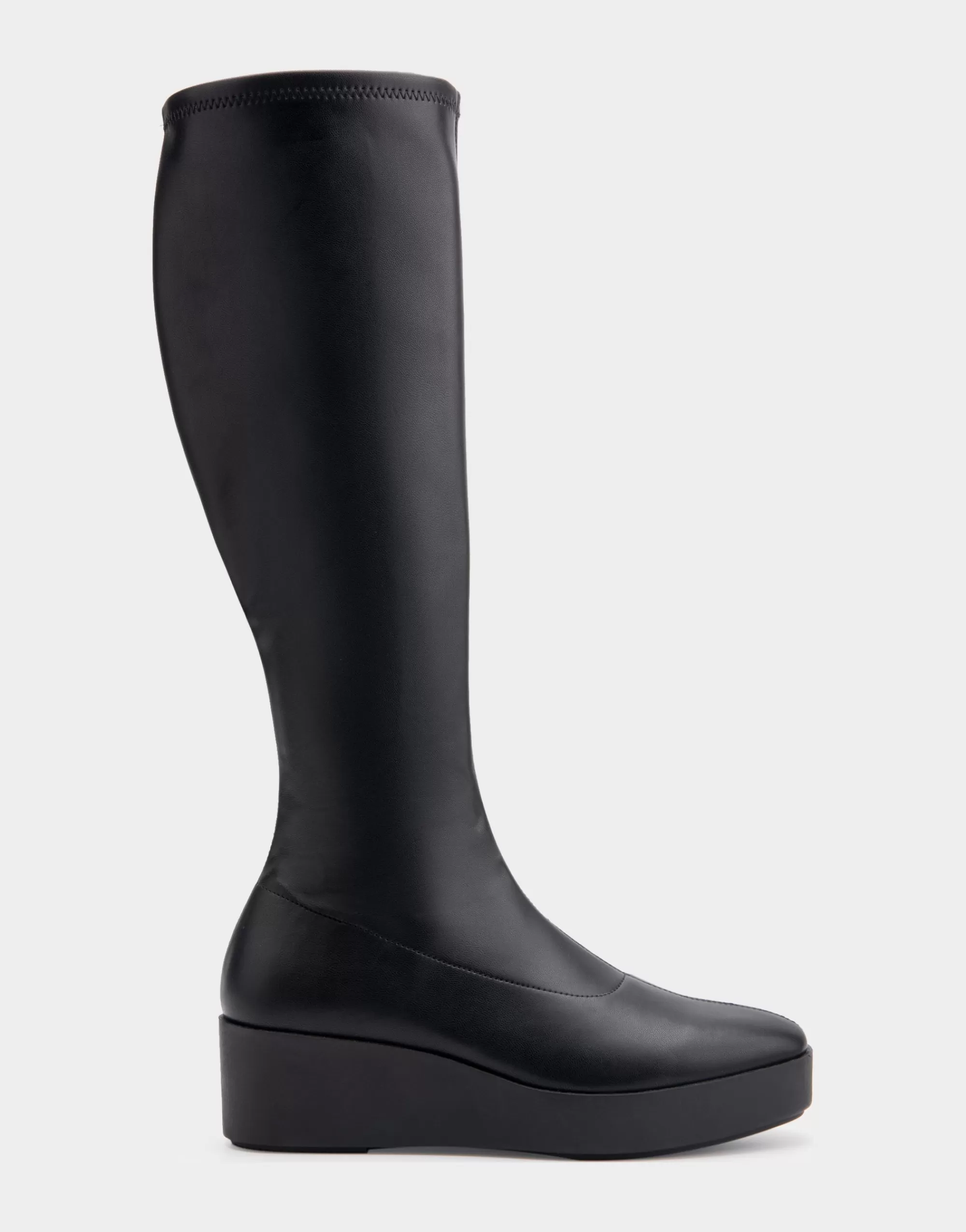 Aerosoles Tall Boots | Wedges*Comfortable Women's Flatform Heel Tall Shaft Boot in Black Faux Leather