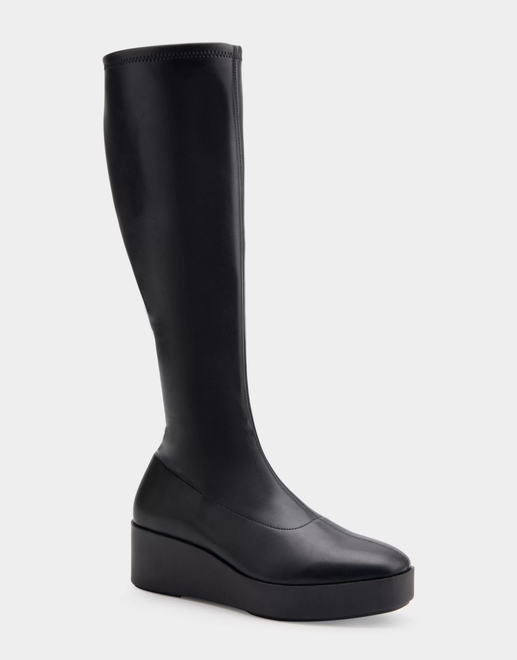Aerosoles Tall Boots | Wedges*Comfortable Women's Flatform Heel Tall Shaft Boot in Black Faux Leather