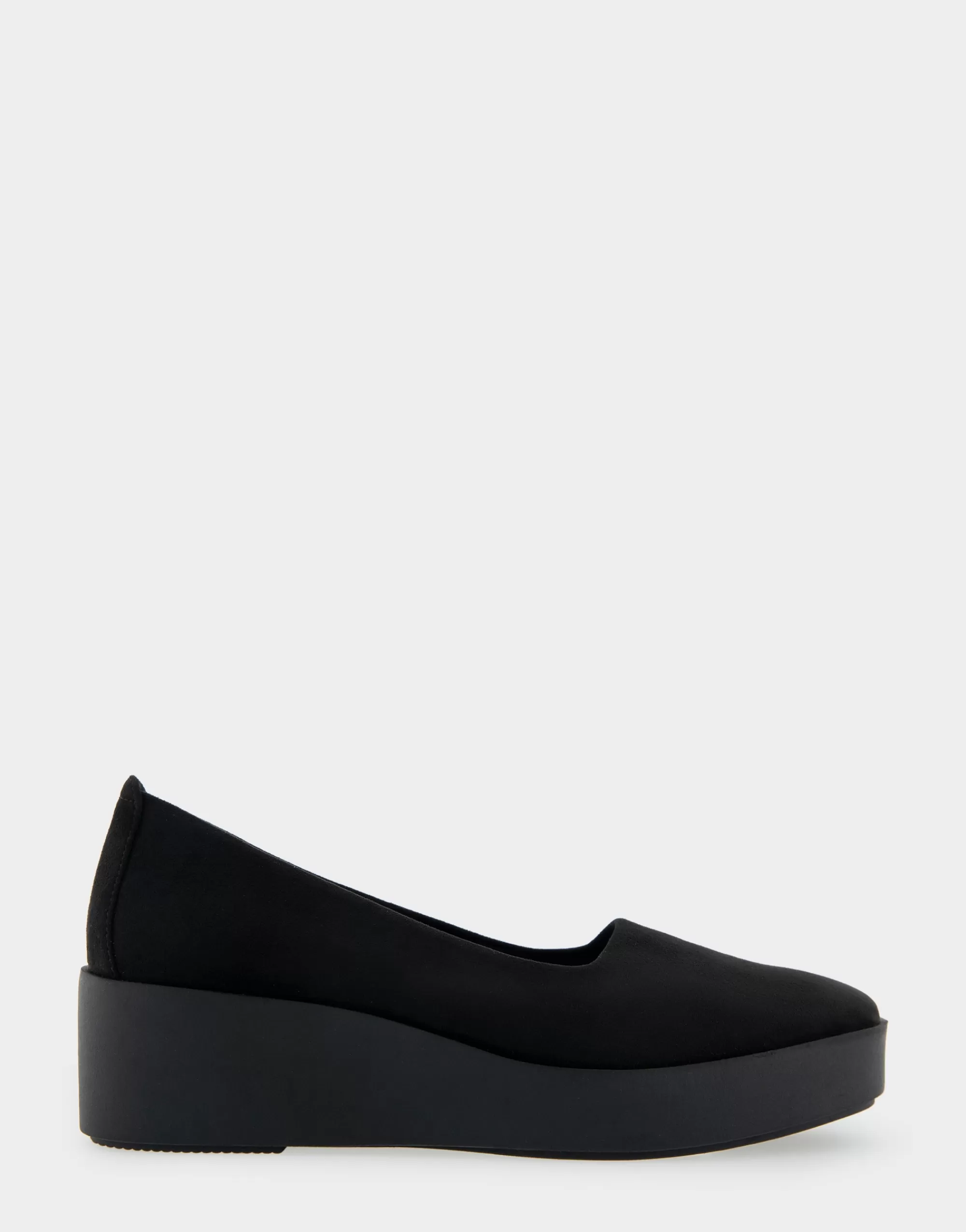 Aerosoles Clogs & Mules | Wedges*Comfortable Women's Flatform Shoe in Black Stretch Faux Suede