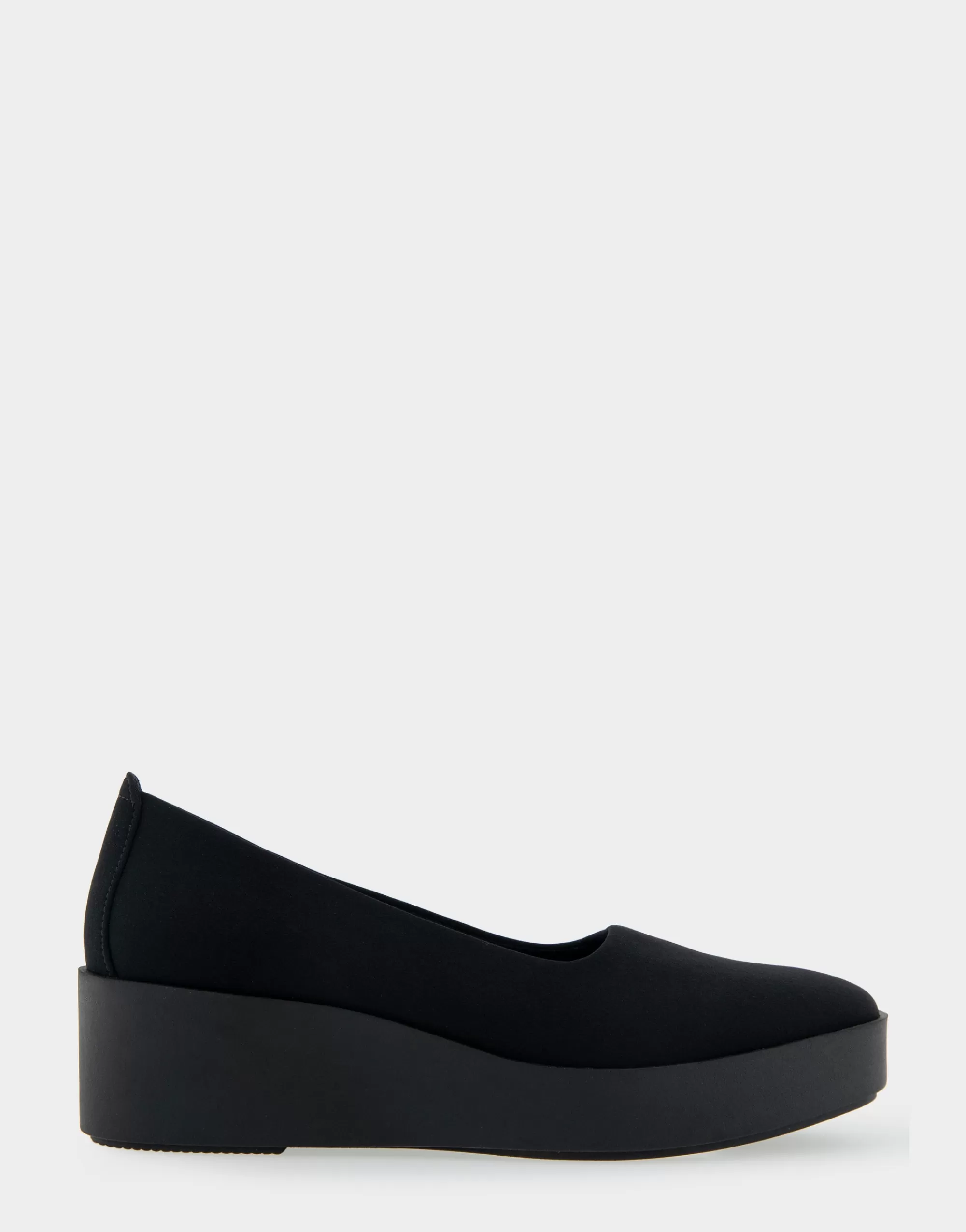 Aerosoles Clogs & Mules | Wedges*Comfortable Women's Flatform Shoe in Black Stretch Gabardine Fabric