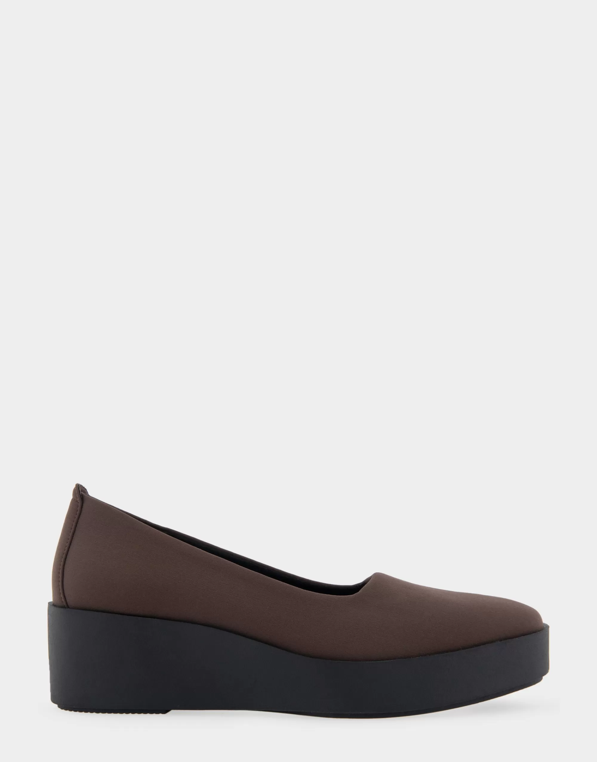 Aerosoles Clogs & Mules | Wedges*Comfortable Women's Flatform Shoe in Brown Stretch Gabardine Fabric