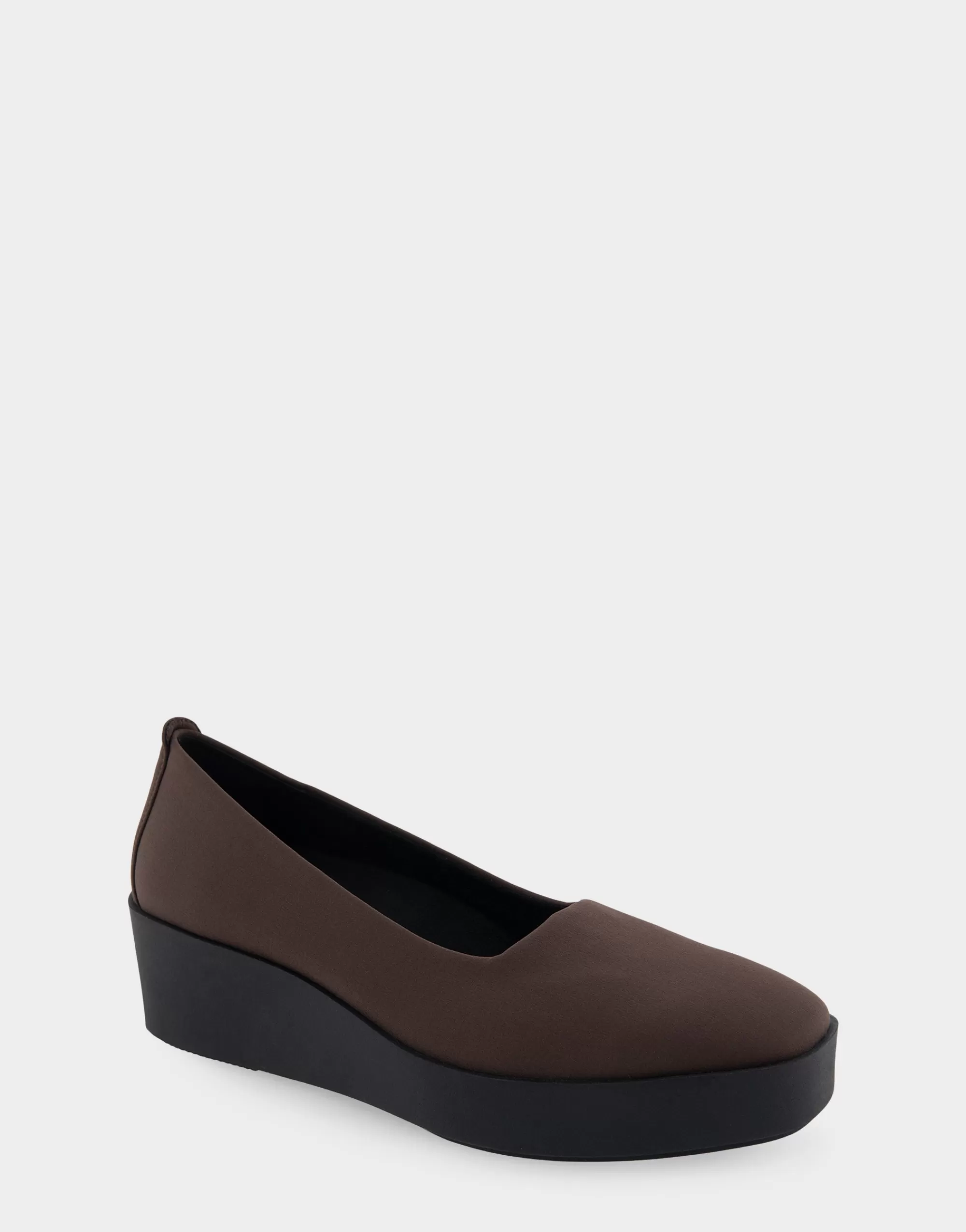 Aerosoles Clogs & Mules | Wedges*Comfortable Women's Flatform Shoe in Brown Stretch Gabardine Fabric