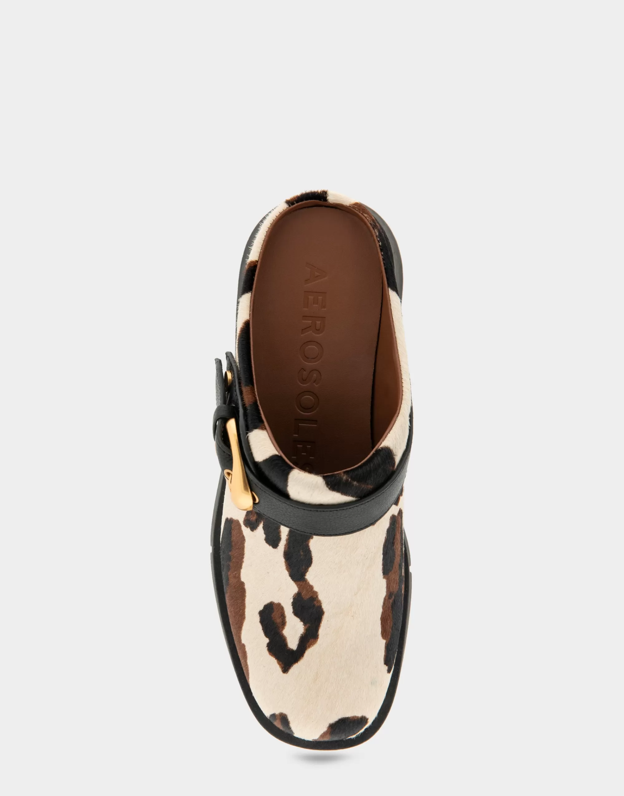 Aerosoles Clogs & Mules*Comfortable Women's Flexible Molded Unit Convertible Clog in Cow Print Haircalf Cowhair