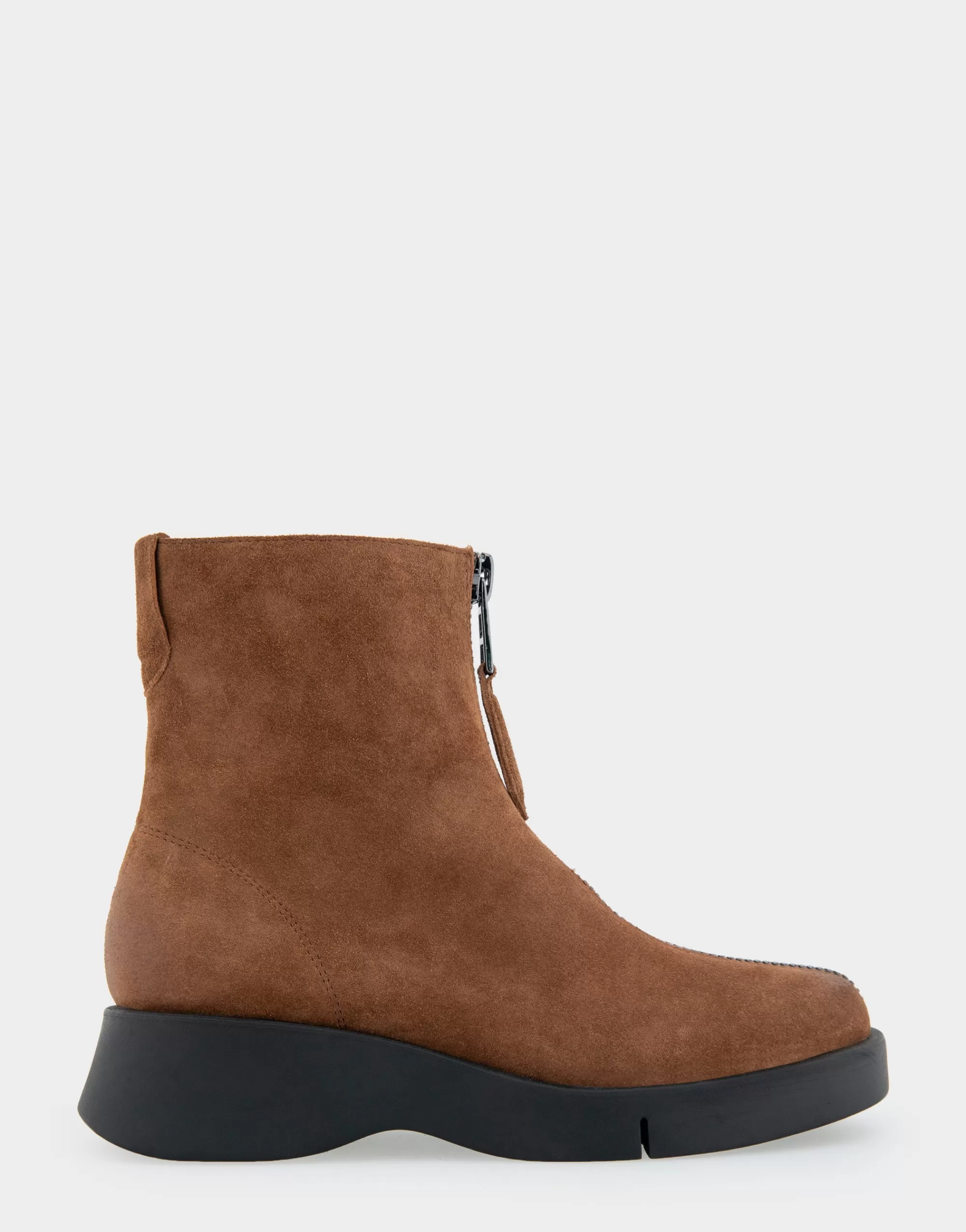 Aerosoles Ankle Boots*Comfortable Women's Flexible Molded Unit Front Zip Bootie in Tobacco Suede