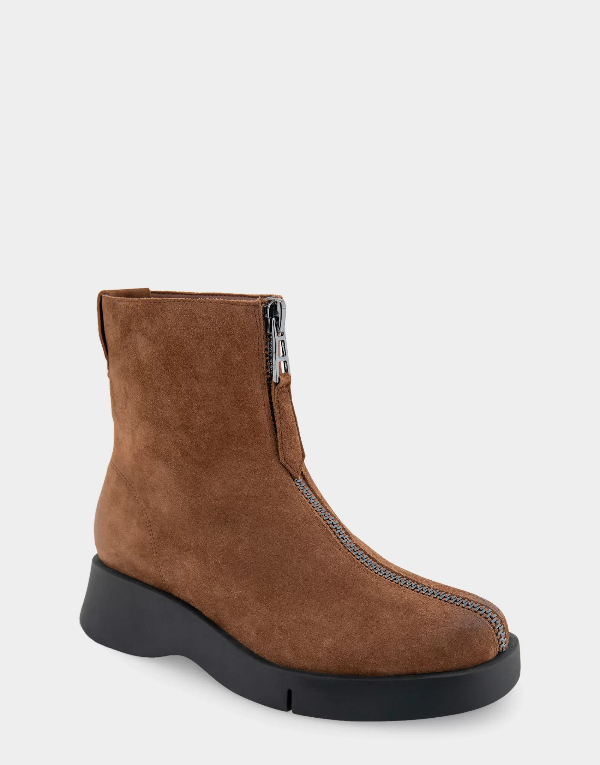Aerosoles Ankle Boots*Comfortable Women's Flexible Molded Unit Front Zip Bootie in Tobacco Suede