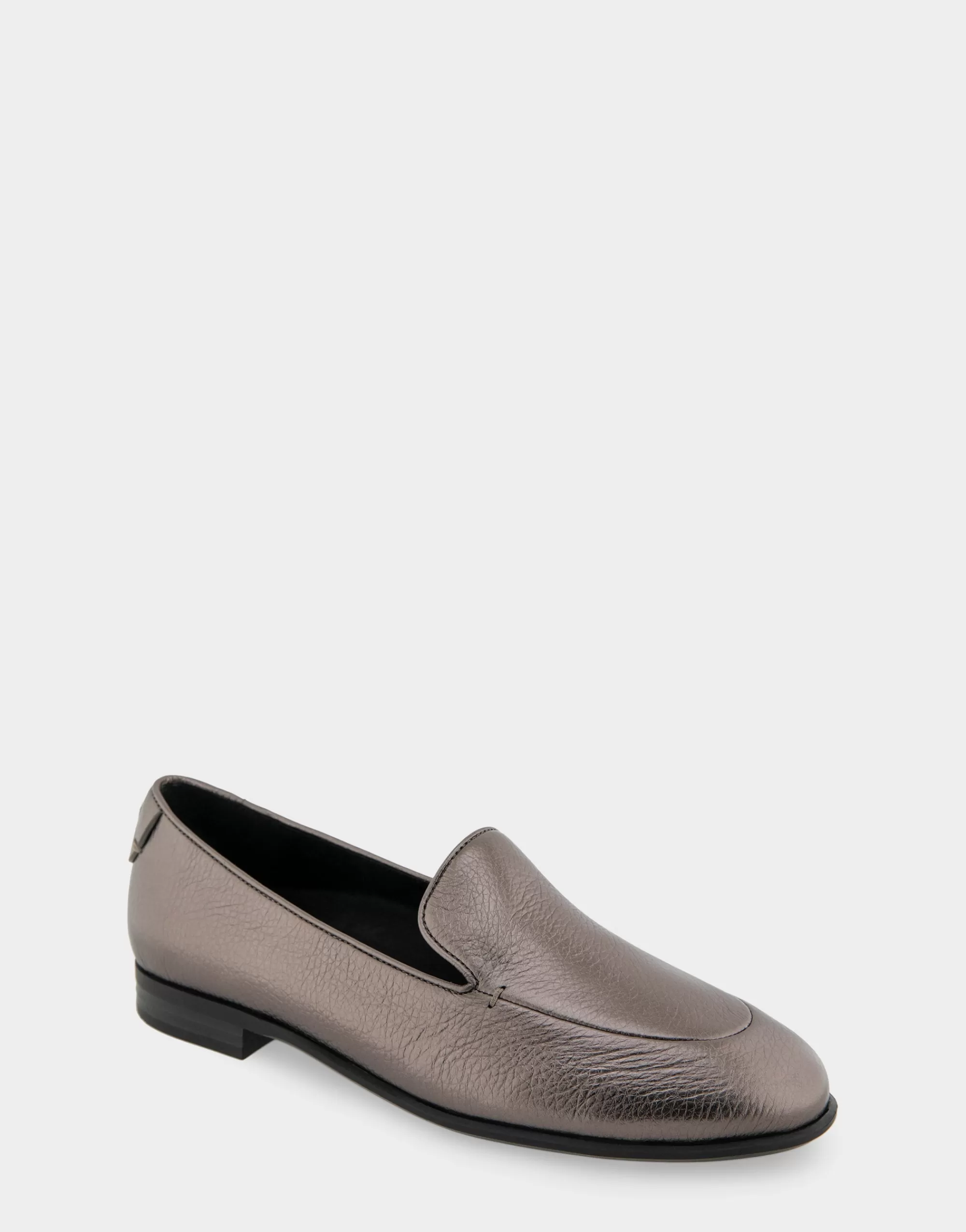 Aerosoles Loafers*Comfortable Women's Flexible Tailored Clean Loafer in Gunmetal Pebbled Leather