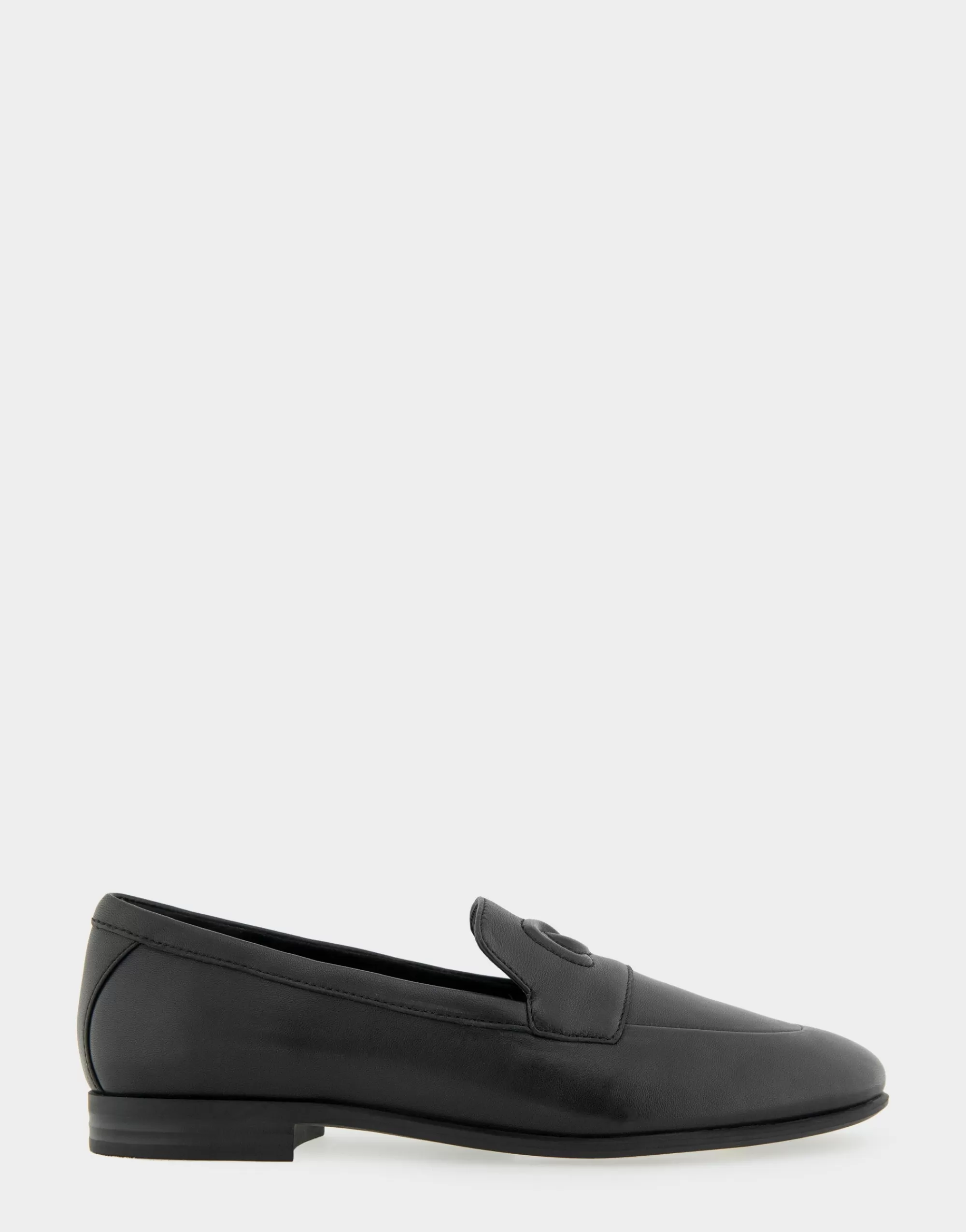 Aerosoles Loafers*Comfortable Women's Flexible Tailored Debosssed Logo Loafer in Black Leather Leather