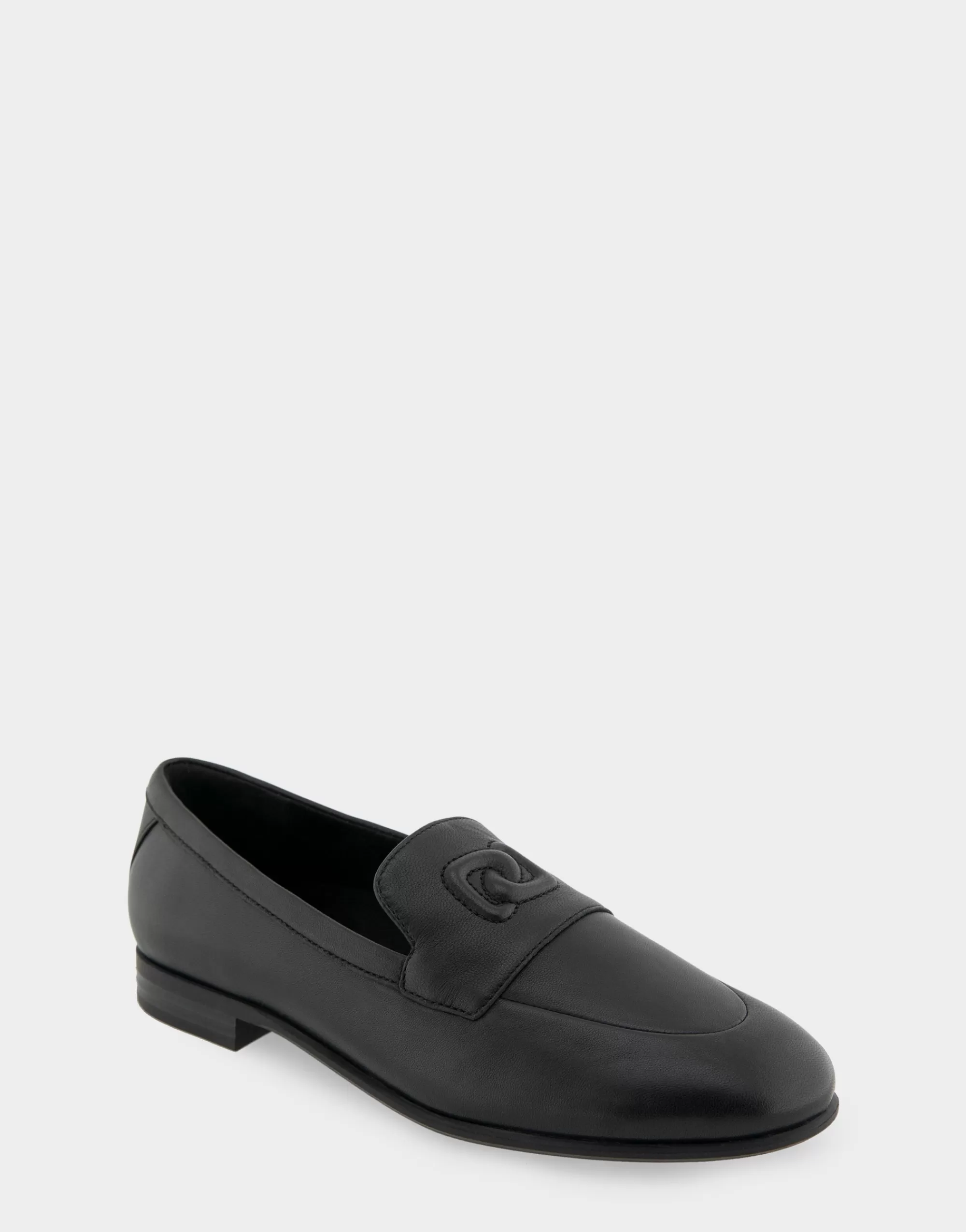 Aerosoles Loafers*Comfortable Women's Flexible Tailored Debosssed Logo Loafer in Black Leather Leather
