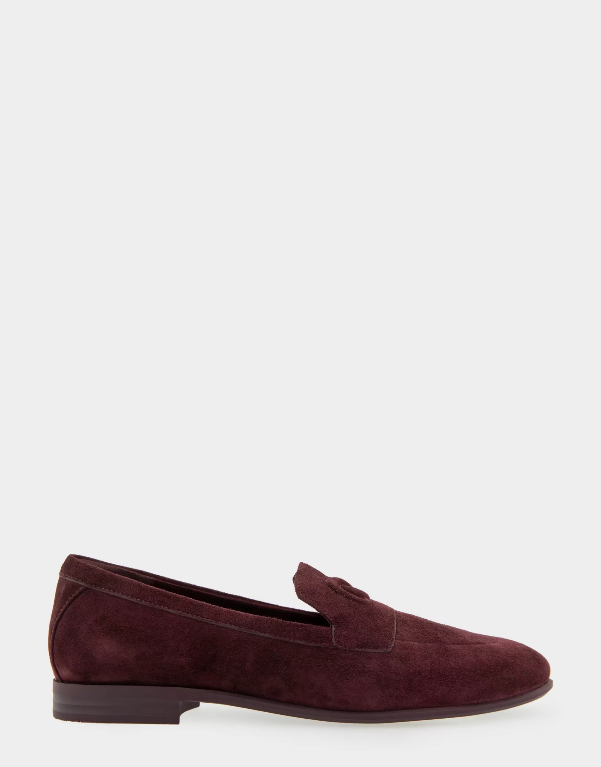 Aerosoles Loafers*Comfortable Women's Flexible Tailored Debosssed Logo Loafer in Deep Aubergine Suede Suede