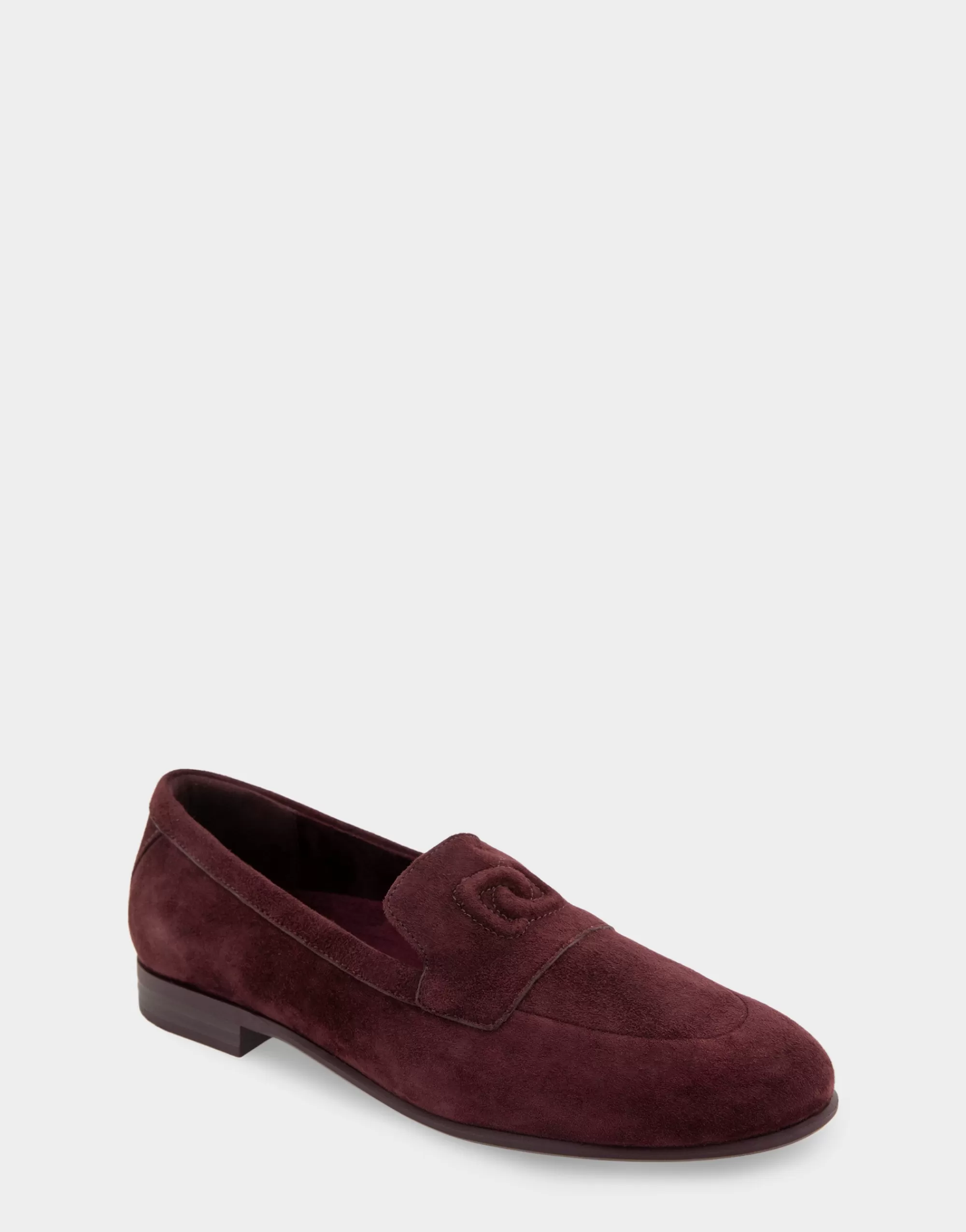 Aerosoles Loafers*Comfortable Women's Flexible Tailored Debosssed Logo Loafer in Deep Aubergine Suede Suede
