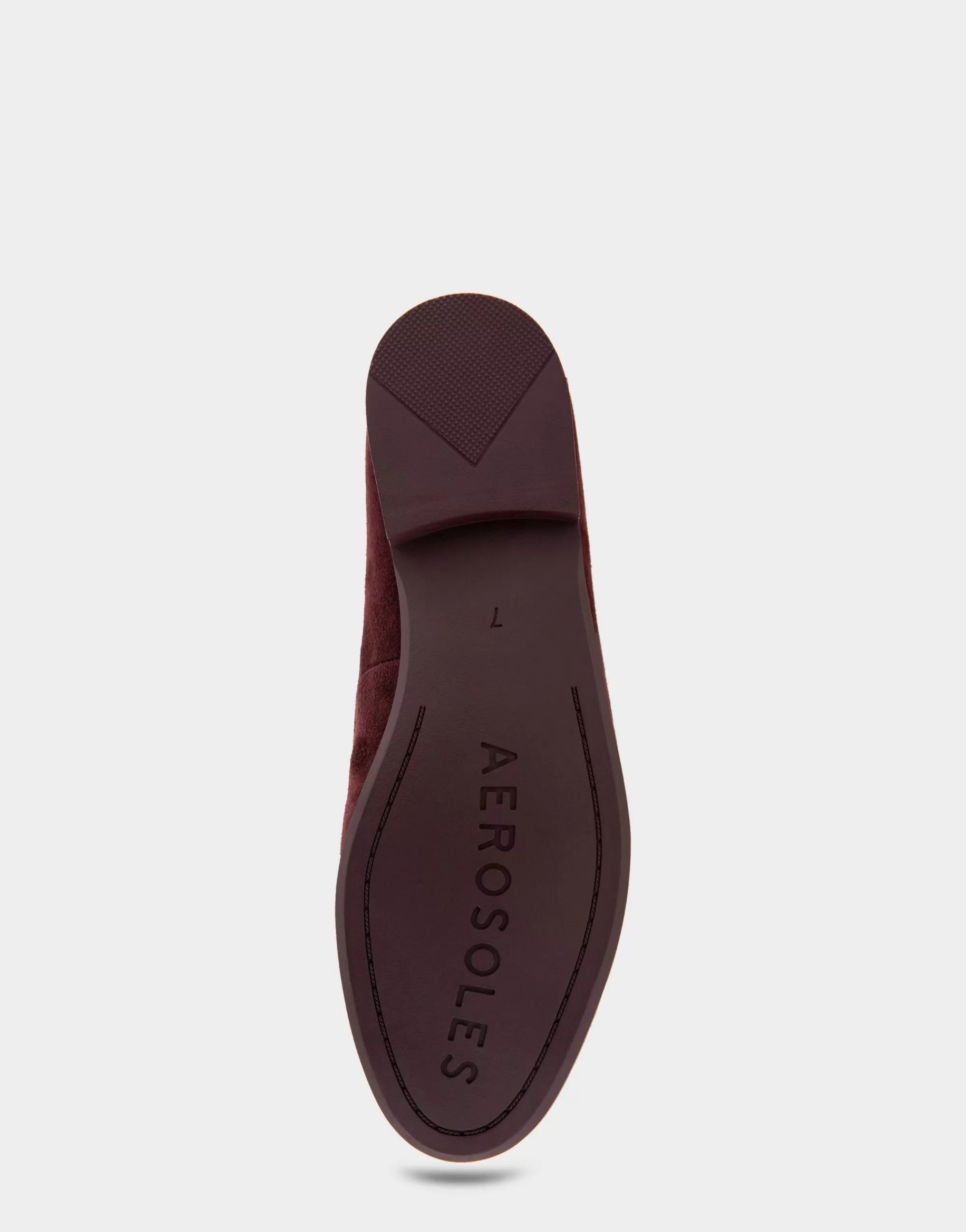 Aerosoles Loafers*Comfortable Women's Flexible Tailored Debosssed Logo Loafer in Deep Aubergine Suede Suede
