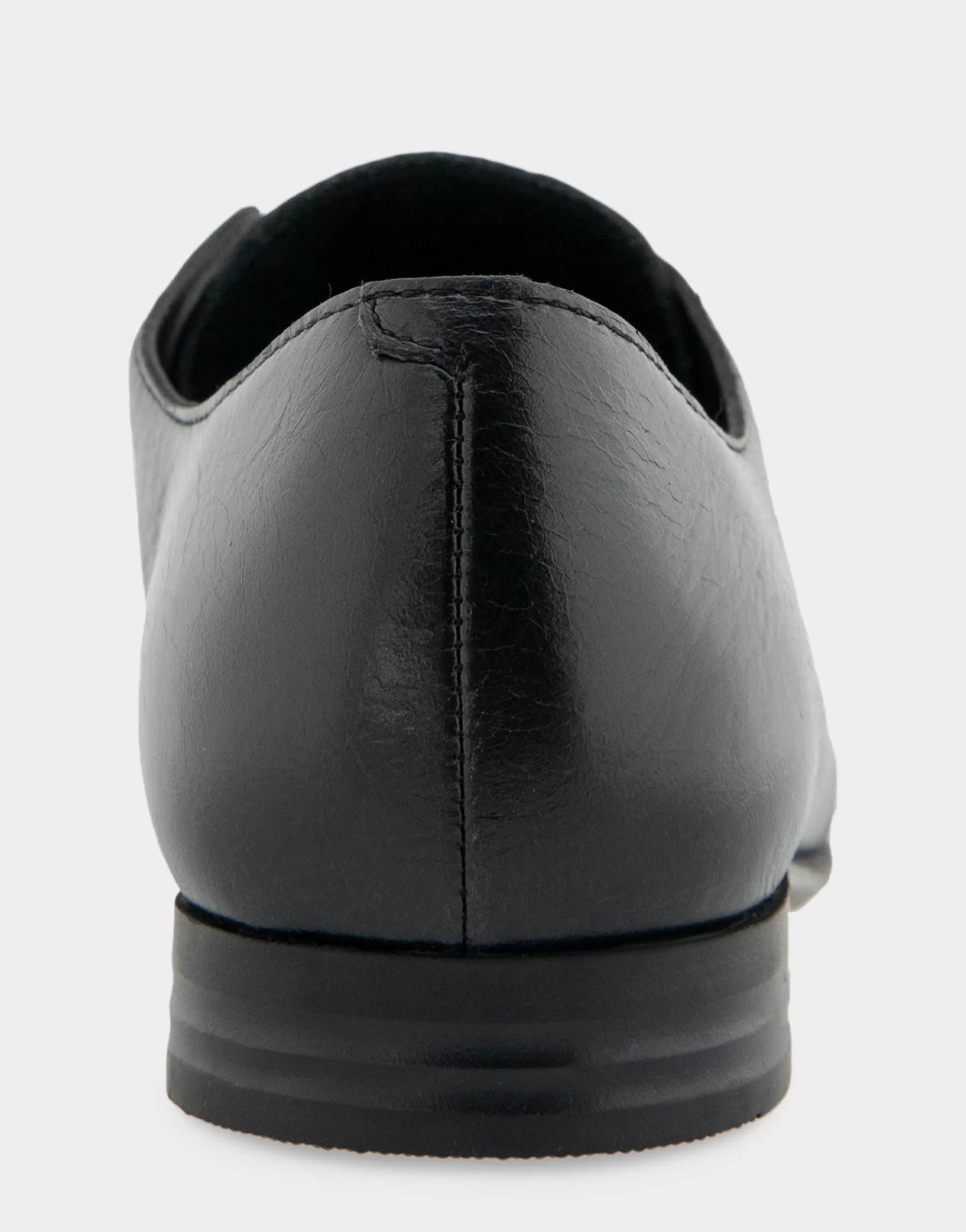 Aerosoles Wide Width Flats | Loafers*Comfortable Women's Flexible Tailored Menswear Inspired Slip-on Oxford in Black Burnished Leather Leather