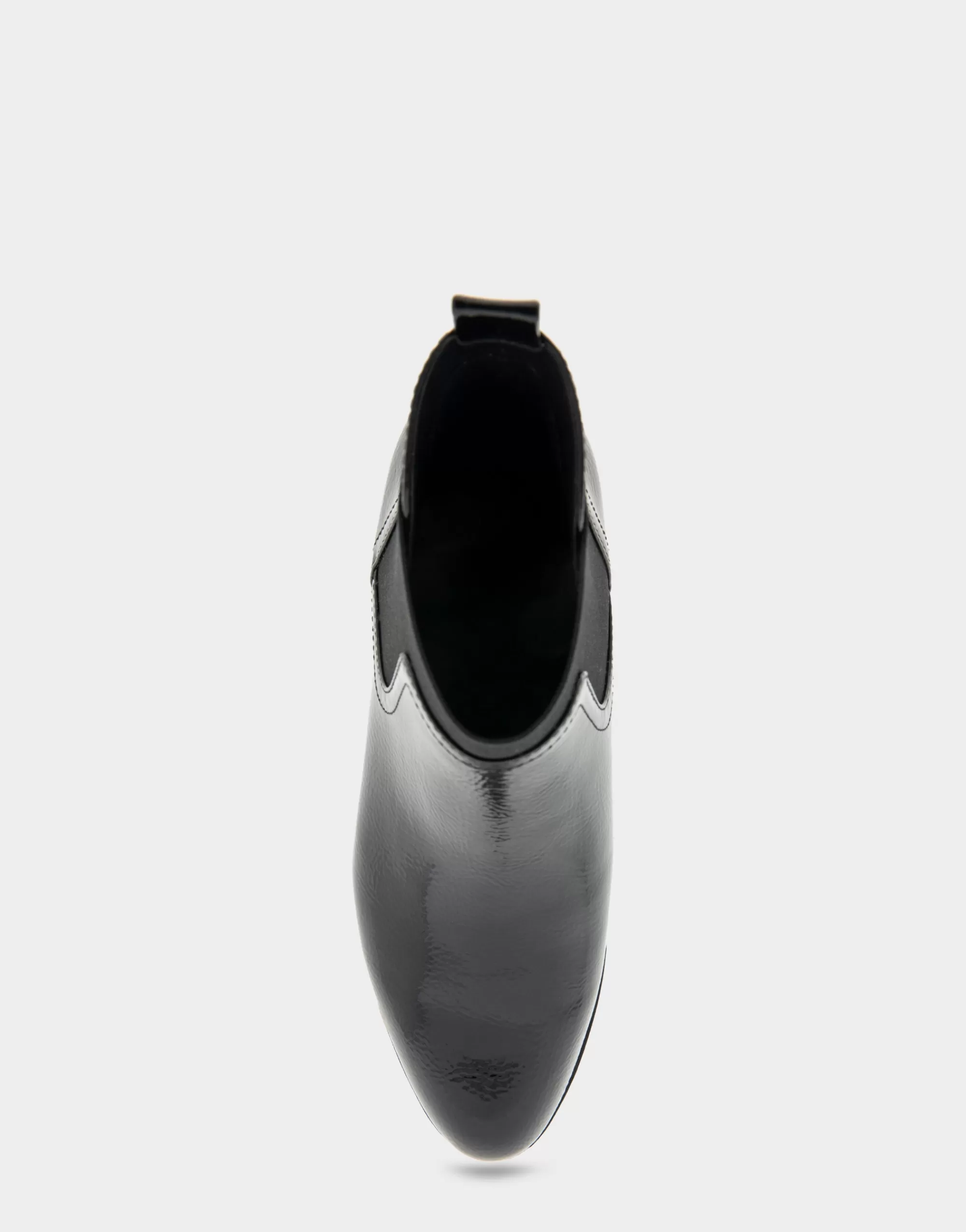 Aerosoles Heeled Boots | Ankle Boots*Comfortable Women's Gored Ankle Bootie With Pull Tab in Black Crinkled Patent Faux Leather Patent Faux Leather