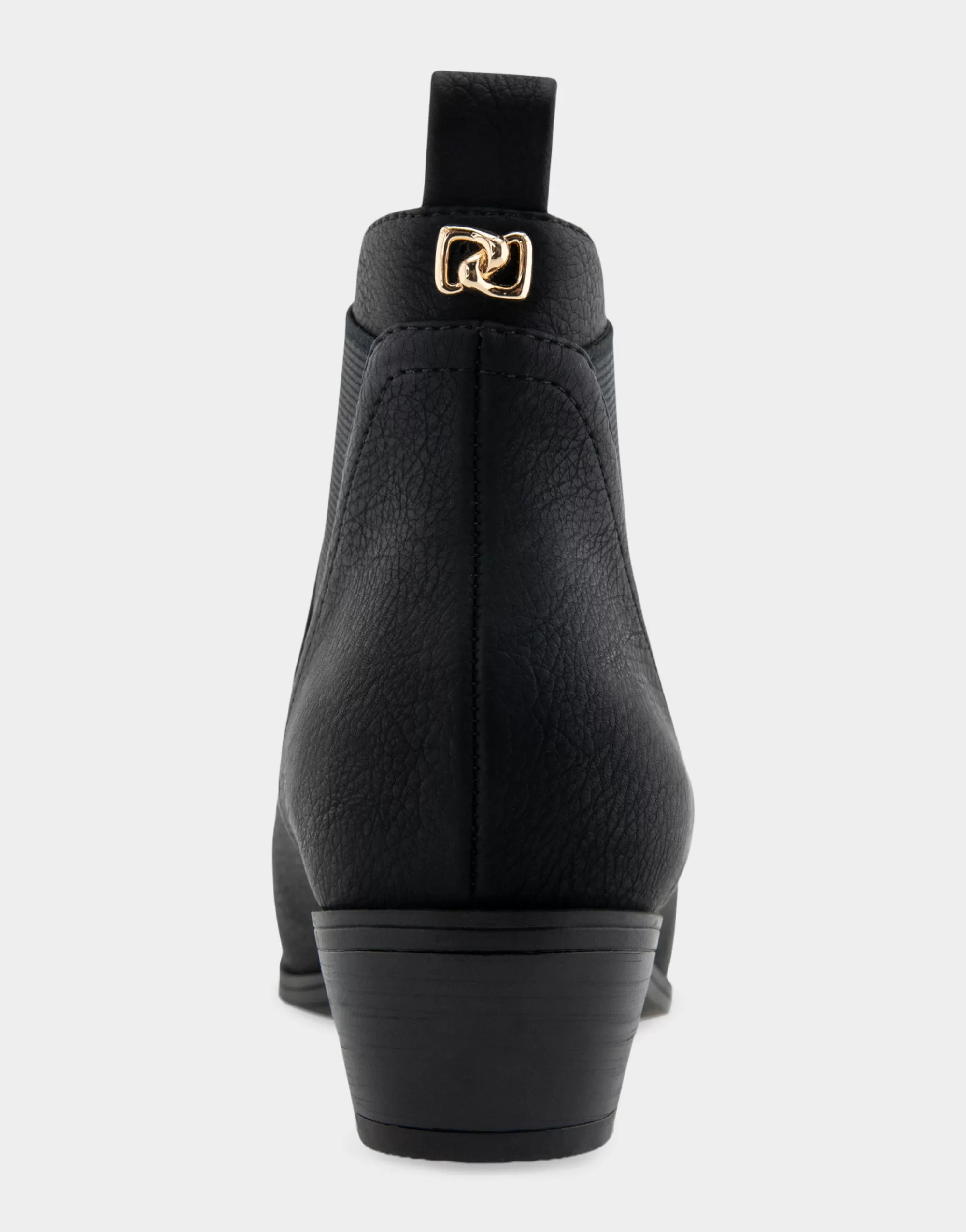 Aerosoles Heeled Boots | Ankle Boots*Comfortable Women's Gored Ankle Bootie With Pull Tab in Black Grainy Faux Leather Faux Leather