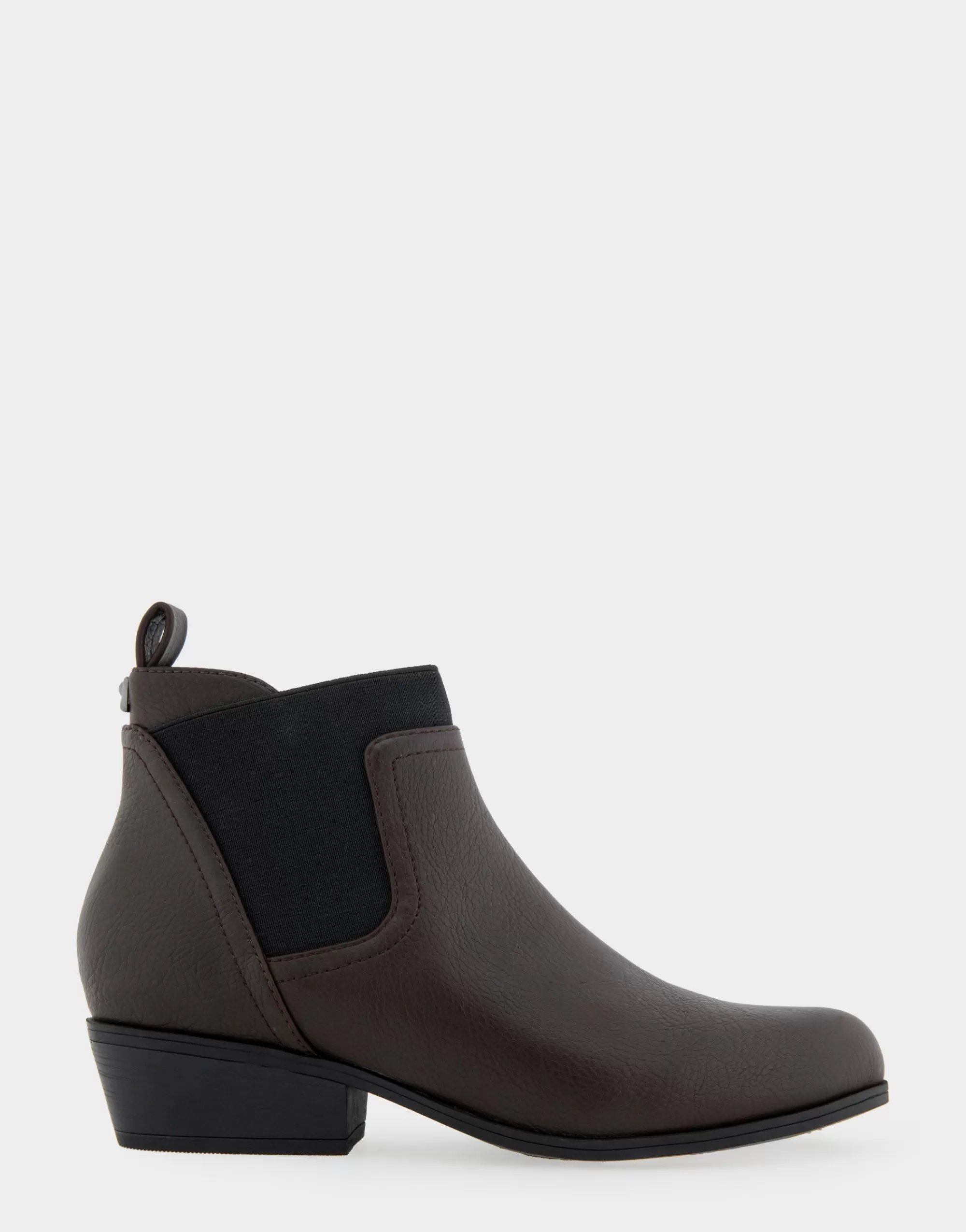 Aerosoles Heeled Boots | Ankle Boots*Comfortable Women's Gored Ankle Bootie With Pull Tab in Java Grainy Faux Leather Faux Leather
