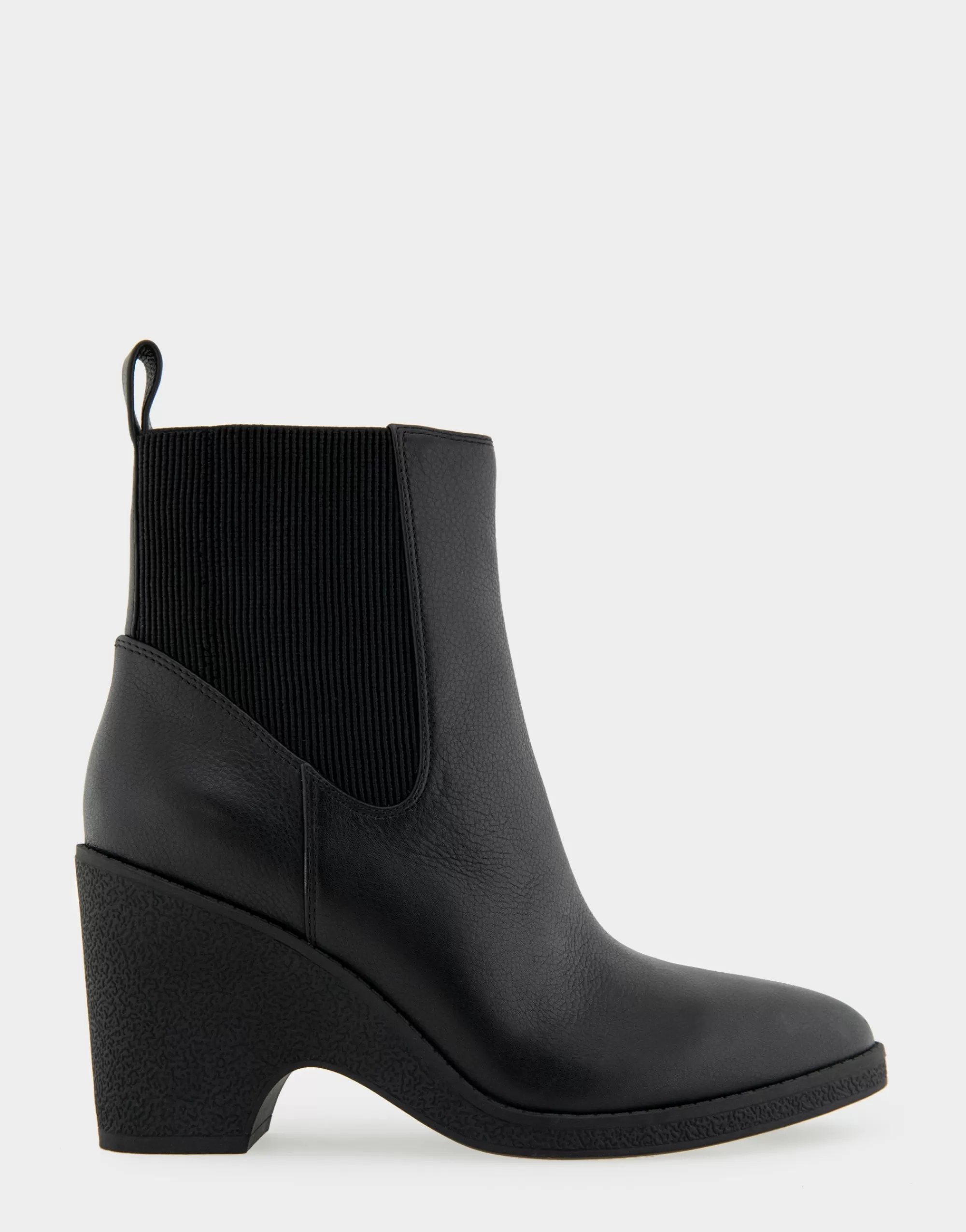 Aerosoles Wedge Boots | Heeled Boots*Comfortable Women's Gored Sculpted Wedge Crepe Heel Bootie in Black Leather Leather