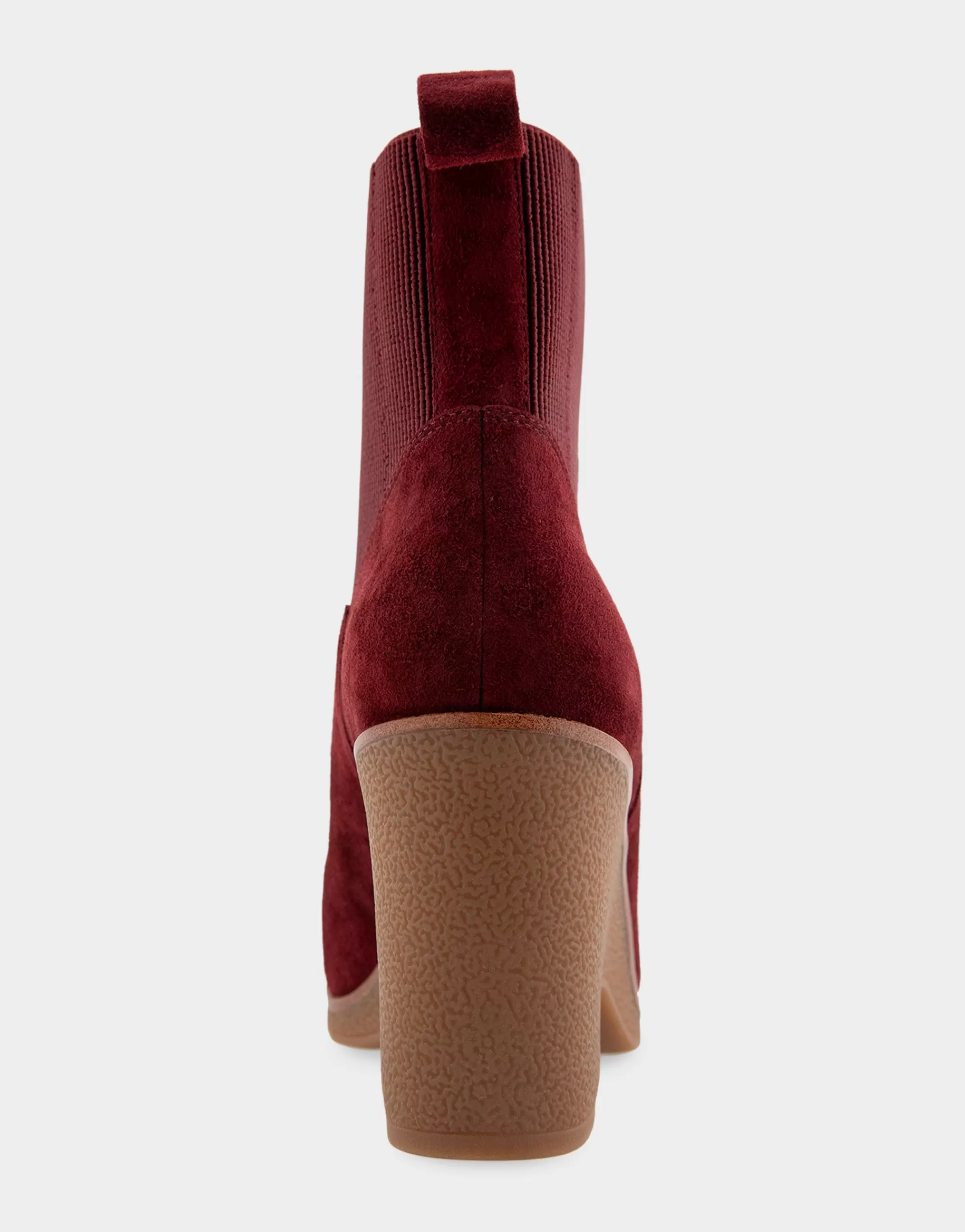 Aerosoles Wedge Boots | Heeled Boots*Comfortable Women's Gored Sculpted Wedge Crepe Heel Bootie in Burgundy Suede Suede
