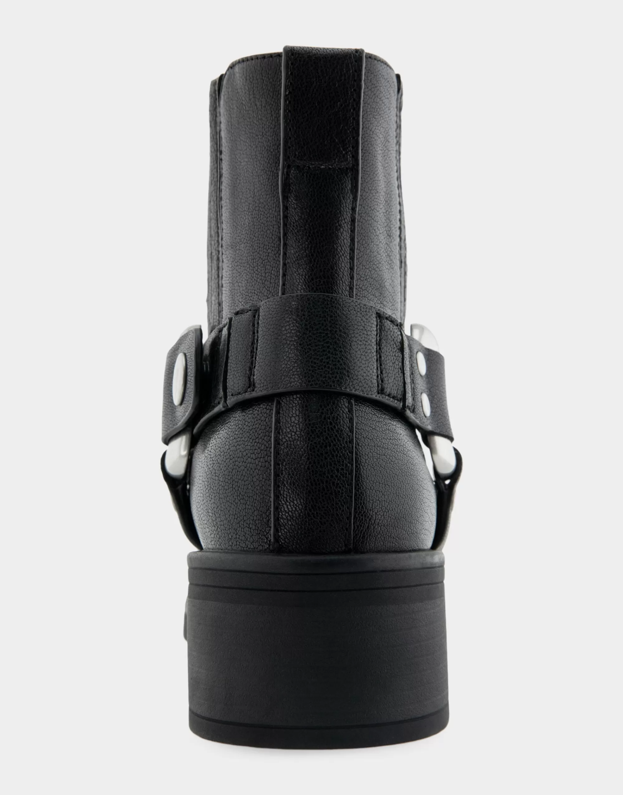 Aerosoles Heeled Boots | Ankle Boots*Comfortable Women's Gored Squared Toe Engineer Bootie in Black Waxy Leather Leather