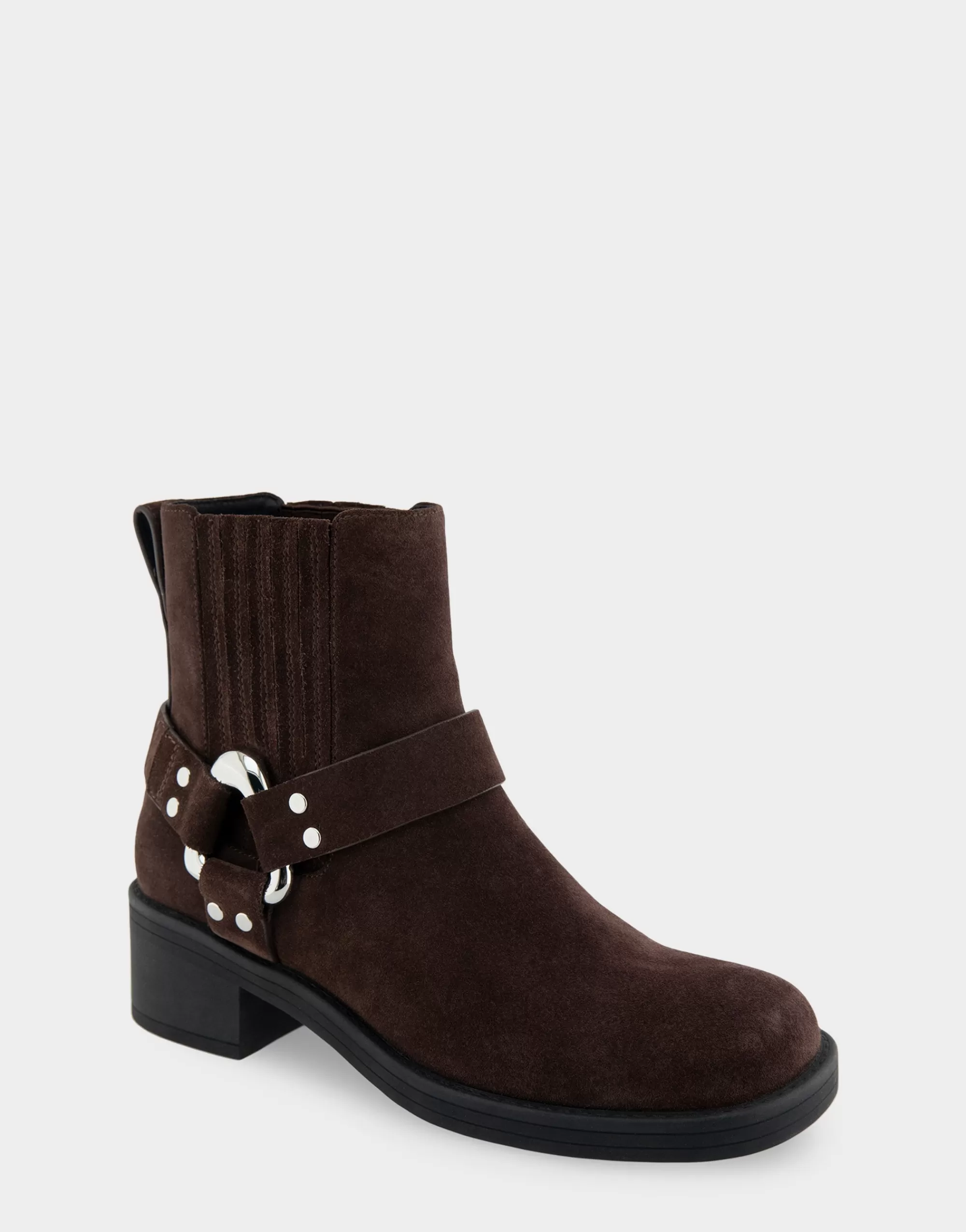 Aerosoles Heeled Boots | Ankle Boots*Comfortable Women's Gored Squared Toe Engineer Bootie in Java Suede Suede