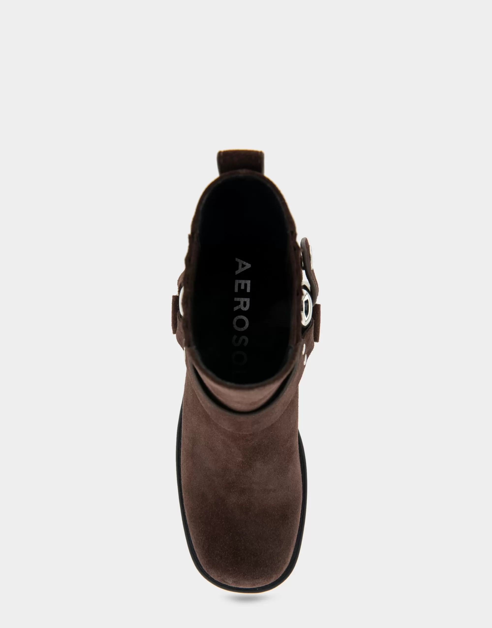 Aerosoles Heeled Boots | Ankle Boots*Comfortable Women's Gored Squared Toe Engineer Bootie in Java Suede Suede