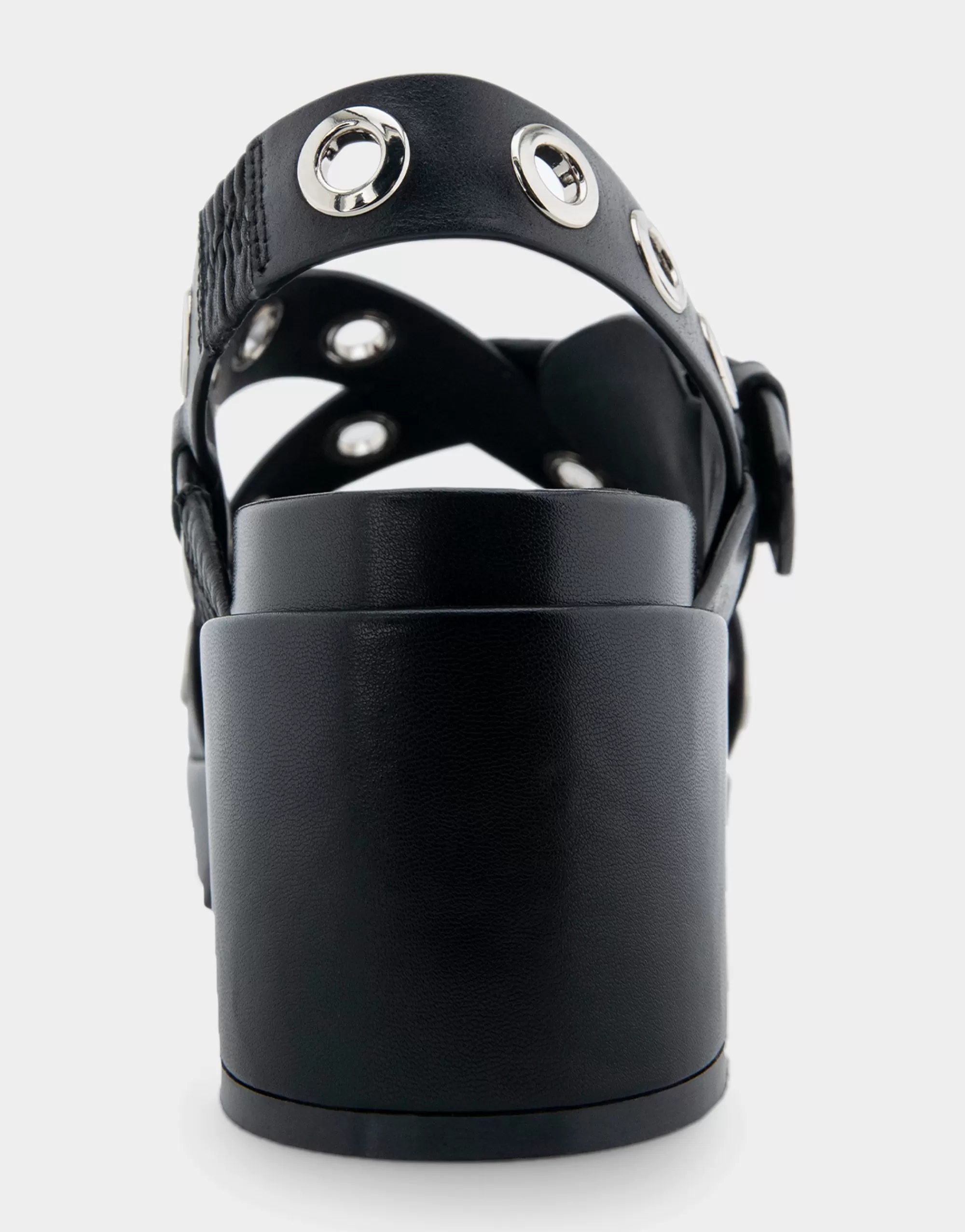 Aerosoles Platforms | Platforms*Comfortable Women's Grommeted Strappy Molded Footbed Platform Sandal in Black Leather