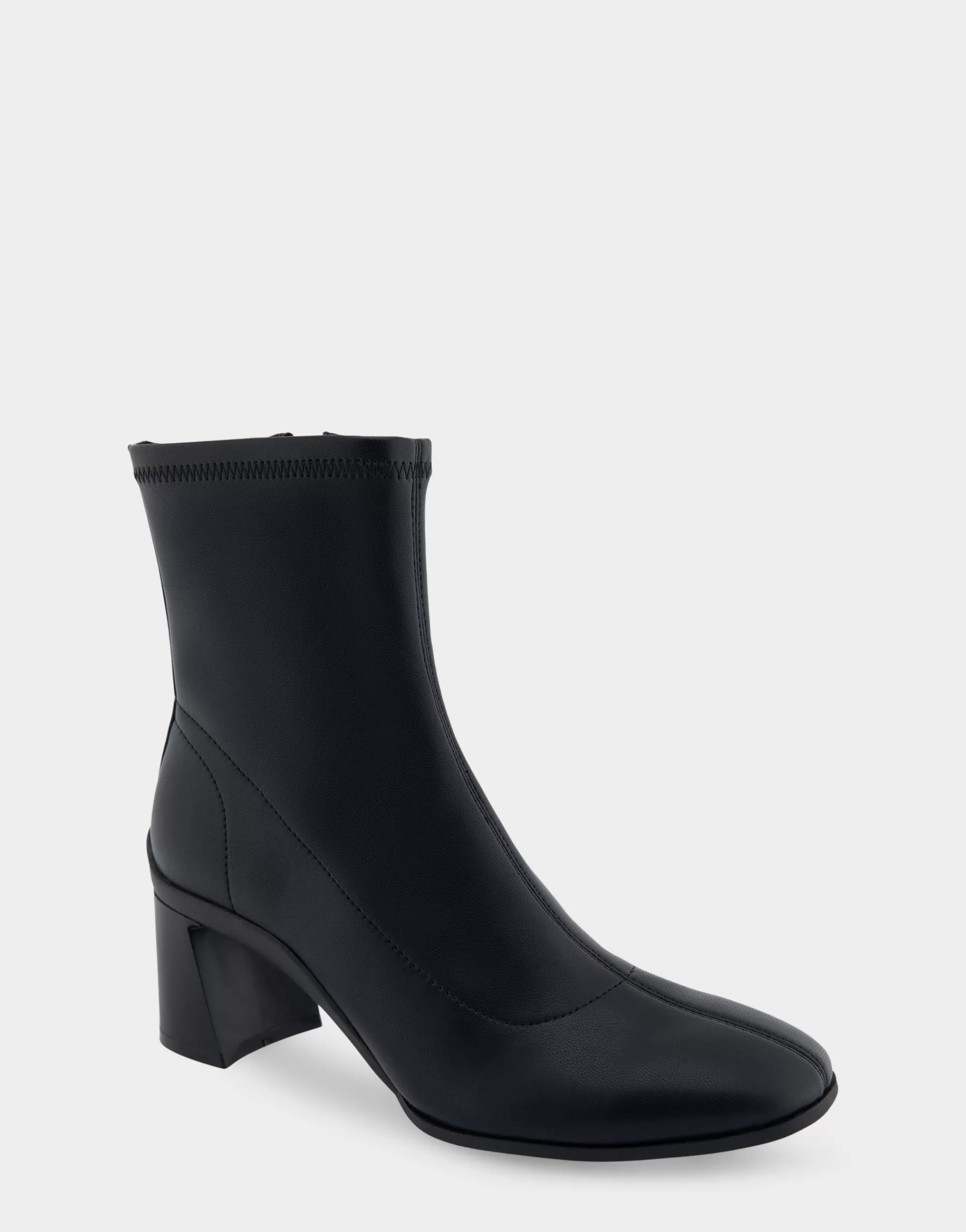 Aerosoles Wide Width Boots | Heeled Boots*Comfortable Women's Heeled Ankle Boot in Black Stretch Faux Leather