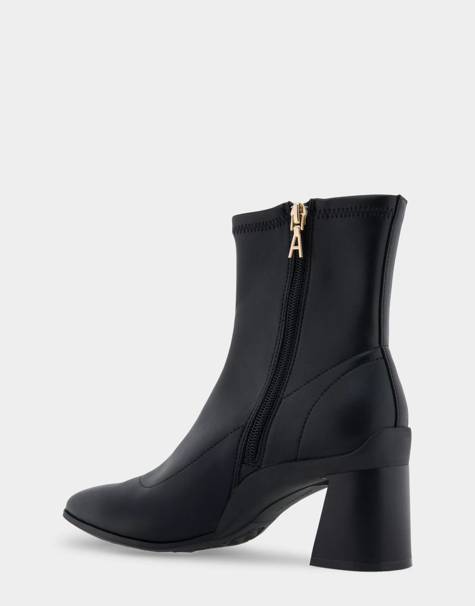 Aerosoles Wide Width Boots | Heeled Boots*Comfortable Women's Heeled Ankle Boot in Black Stretch Faux Leather