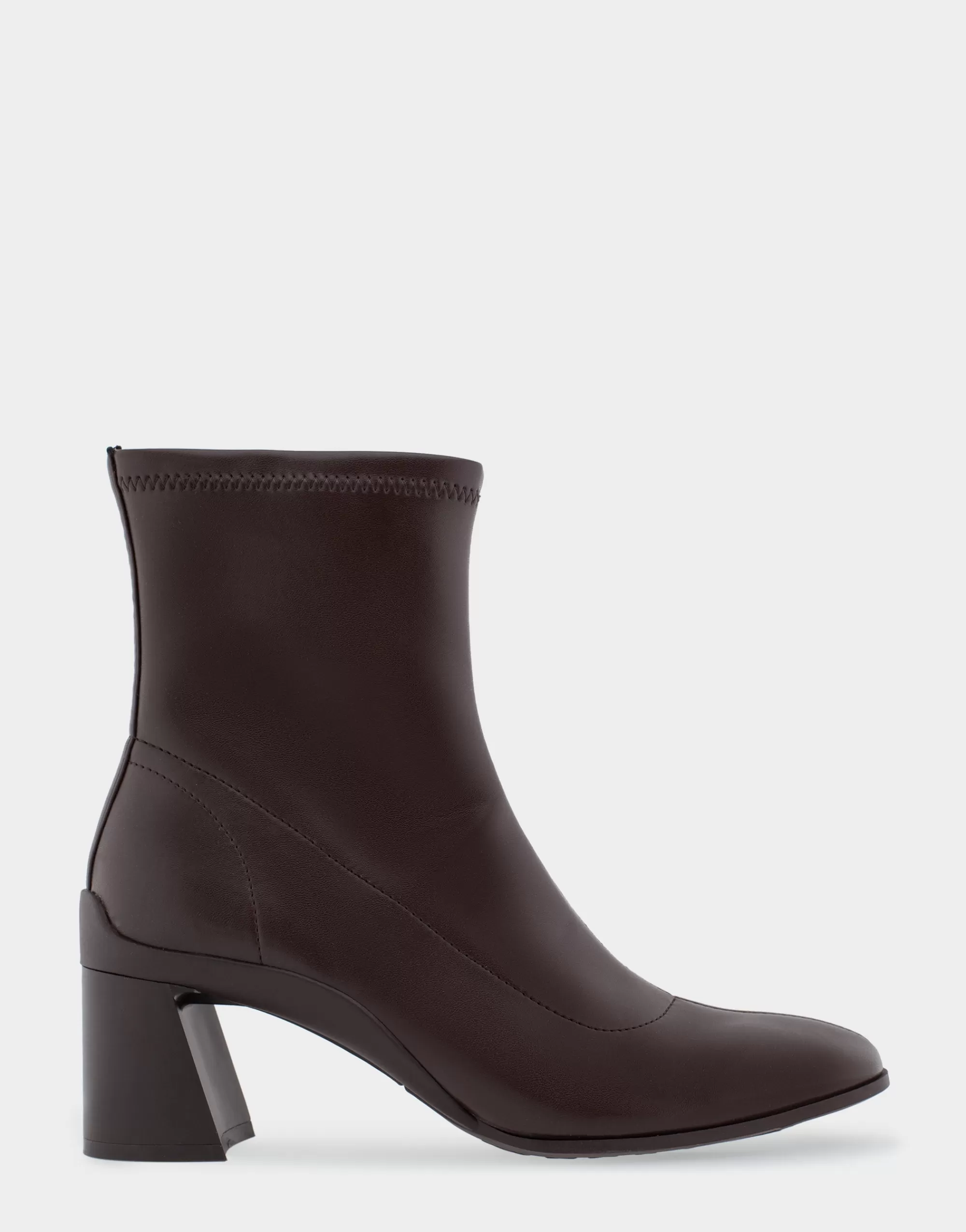 Aerosoles Wide Width Boots | Heeled Boots*Comfortable Women's Heeled Ankle Boot in Brown Stretch Faux Leather
