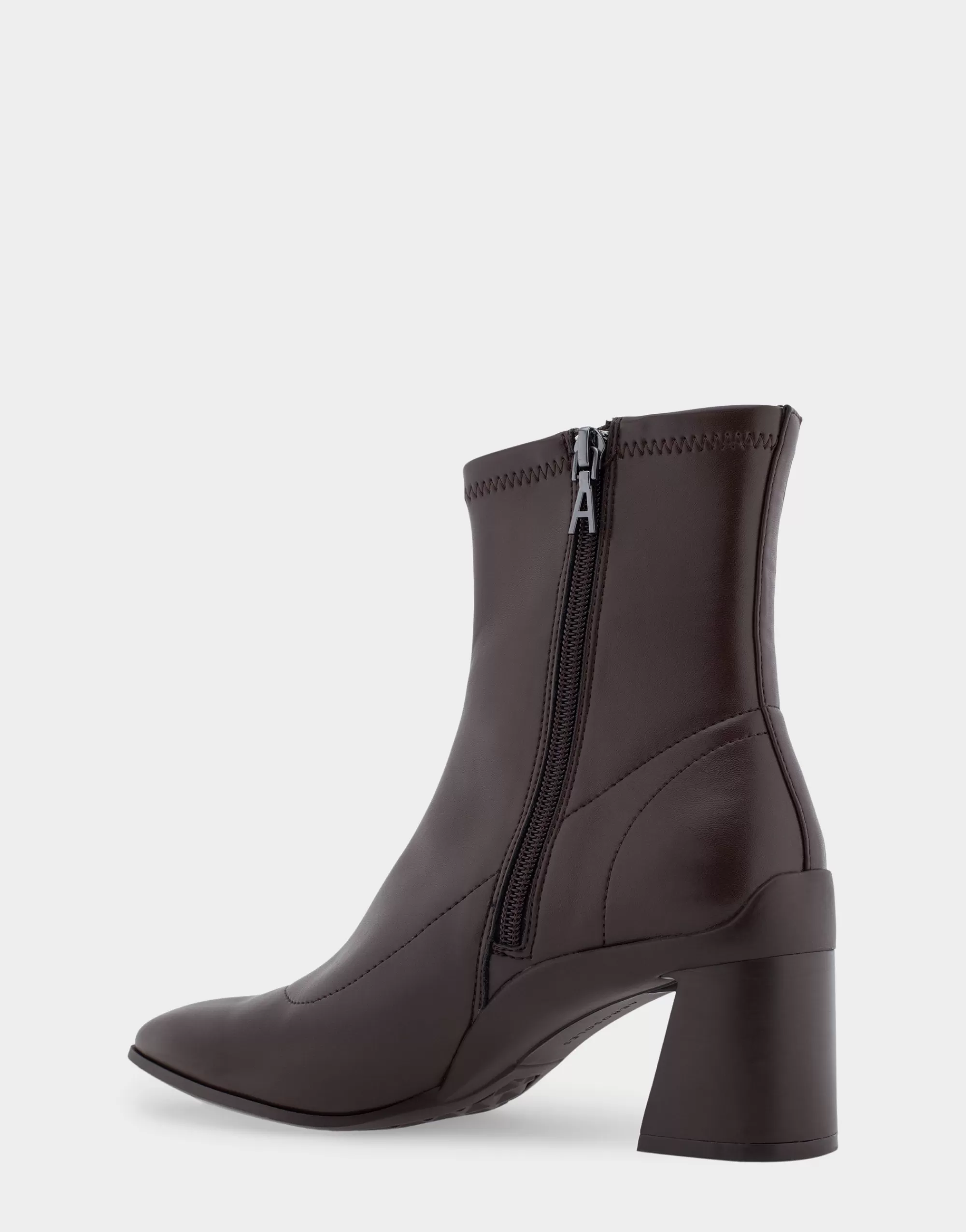 Aerosoles Wide Width Boots | Heeled Boots*Comfortable Women's Heeled Ankle Boot in Brown Stretch Faux Leather