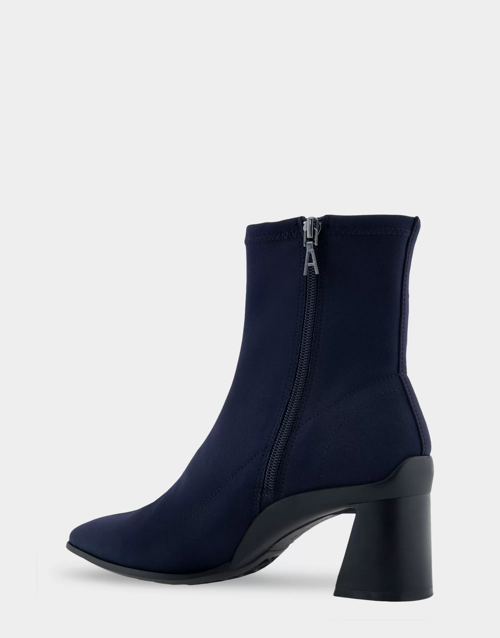 Aerosoles Wide Width Boots | Heeled Boots*Comfortable Women's Heeled Ankle Boot in Navy Stretch Gabardine Fabric