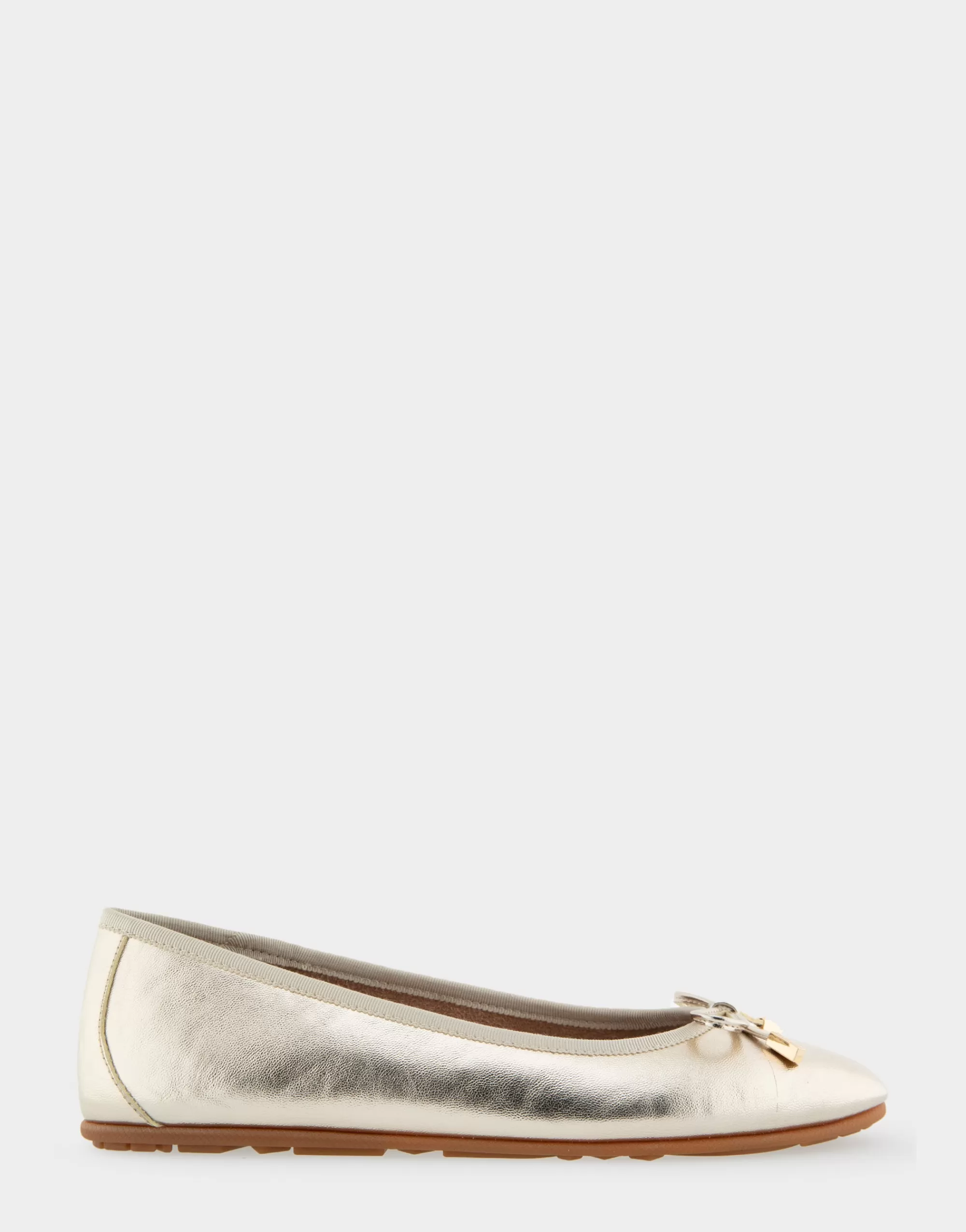 Aerosoles Clogs & Mules | Dress*Comfortable Women's Hidden Wedge Ballet Flat in Gold Faux Leather