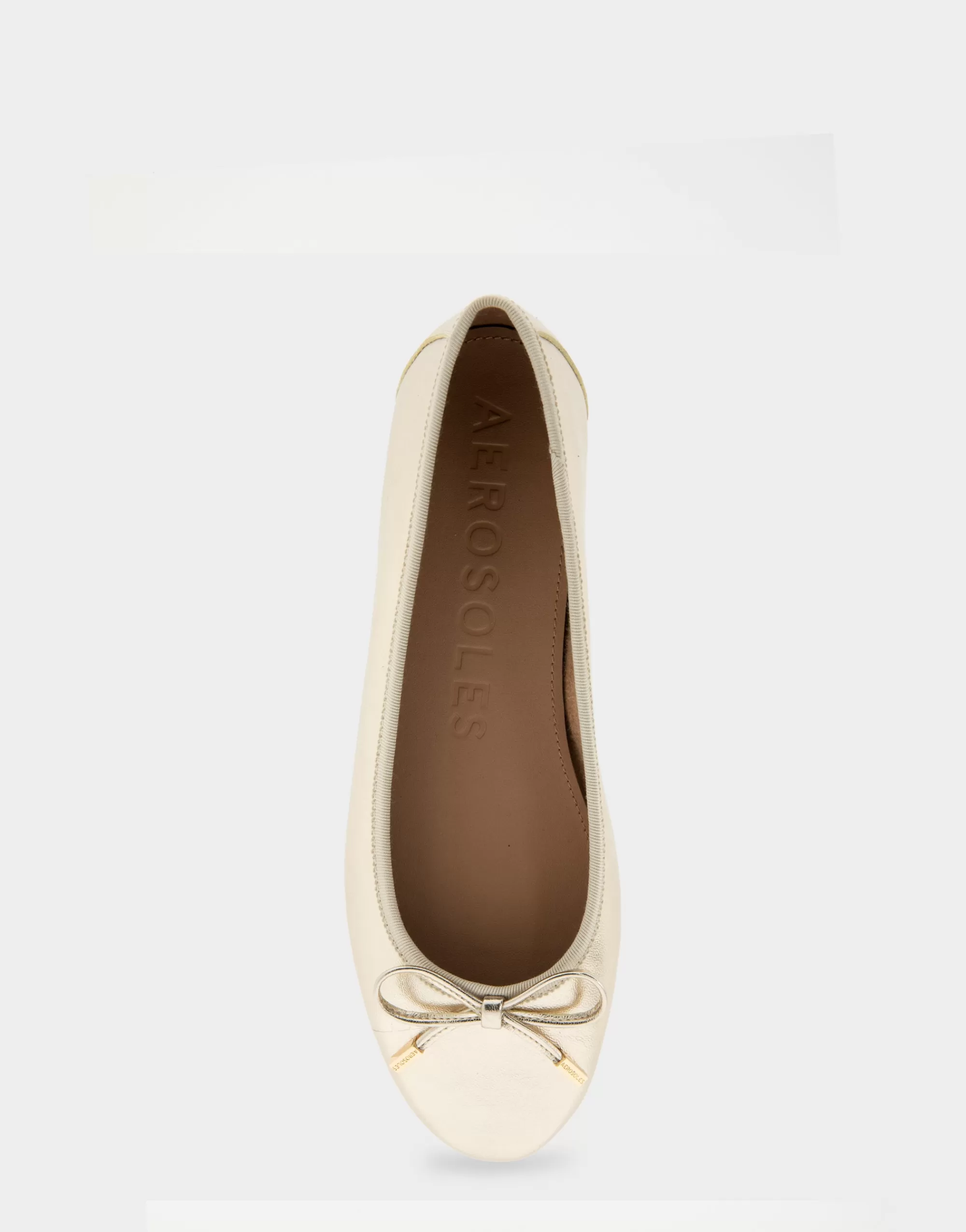 Aerosoles Clogs & Mules | Dress*Comfortable Women's Hidden Wedge Ballet Flat in Gold Faux Leather
