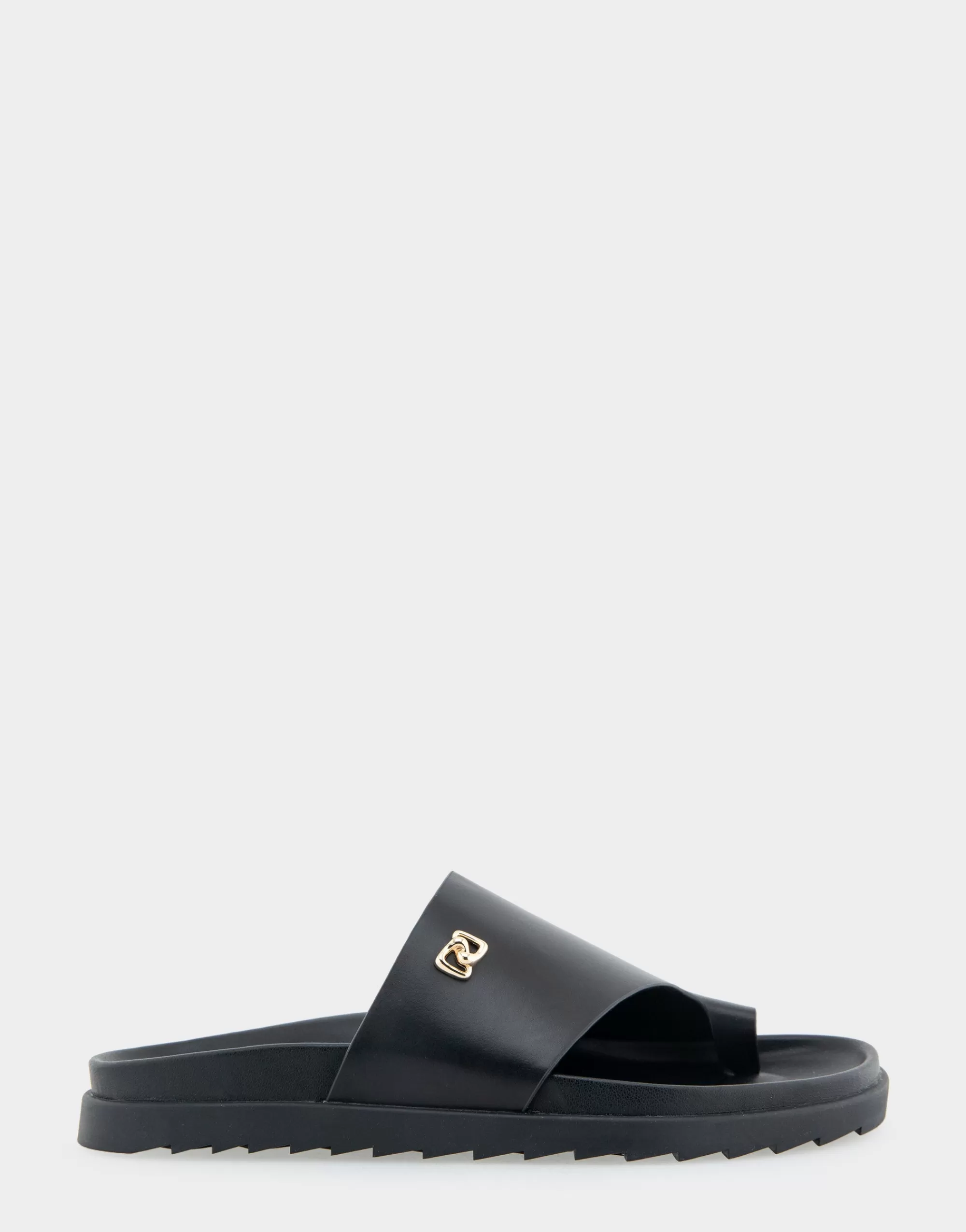 Aerosoles Flats*Comfortable Women's Hooded Toe Ring Footbed Sandal in Black Leather