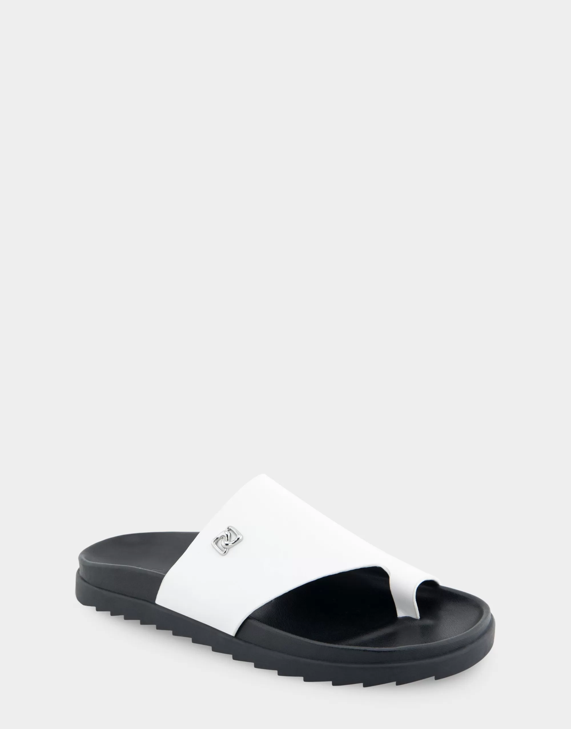 Aerosoles Flats*Comfortable Women's Hooded Toe Ring Footbed Sandal in White Leather