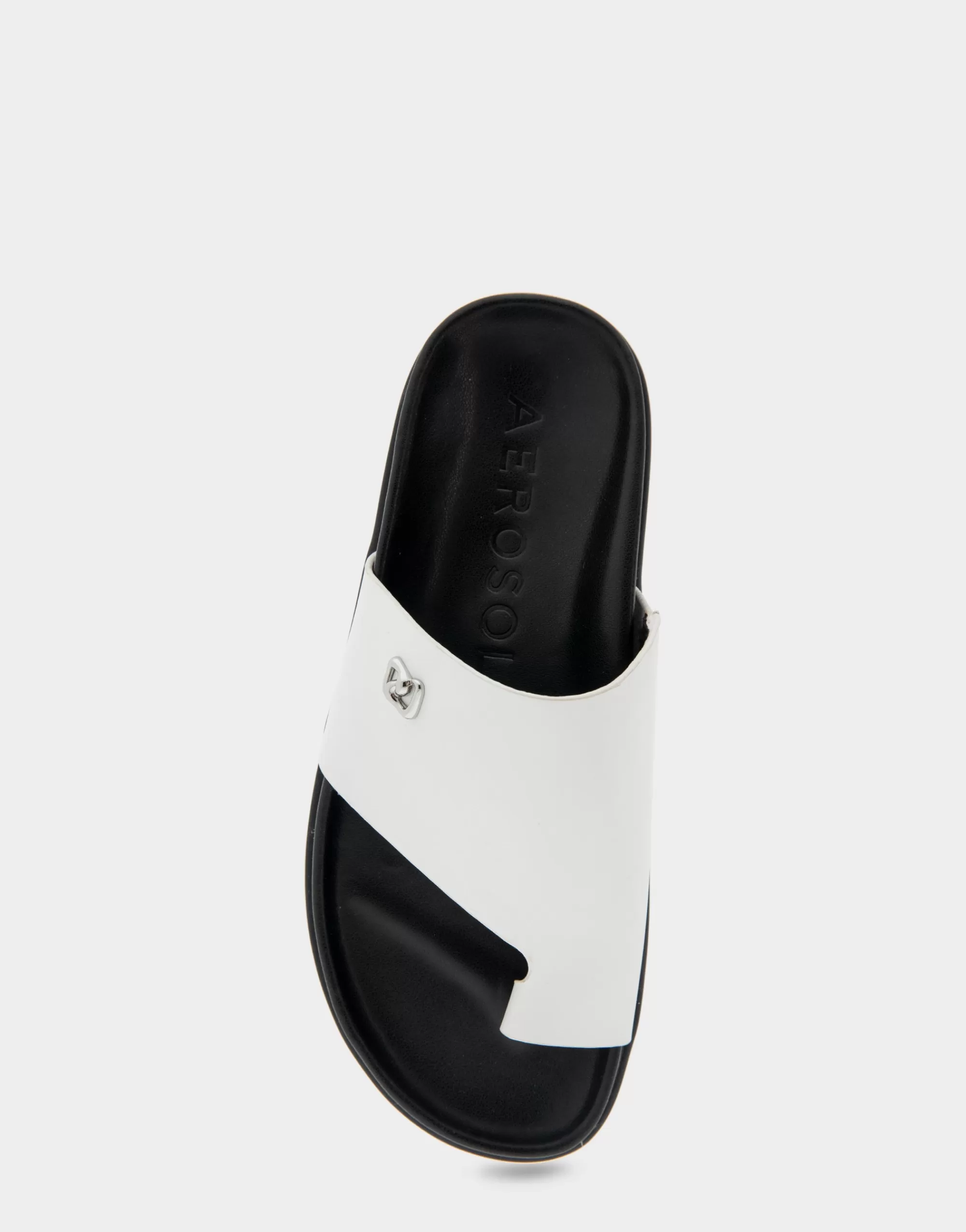 Aerosoles Flats*Comfortable Women's Hooded Toe Ring Footbed Sandal in White Leather